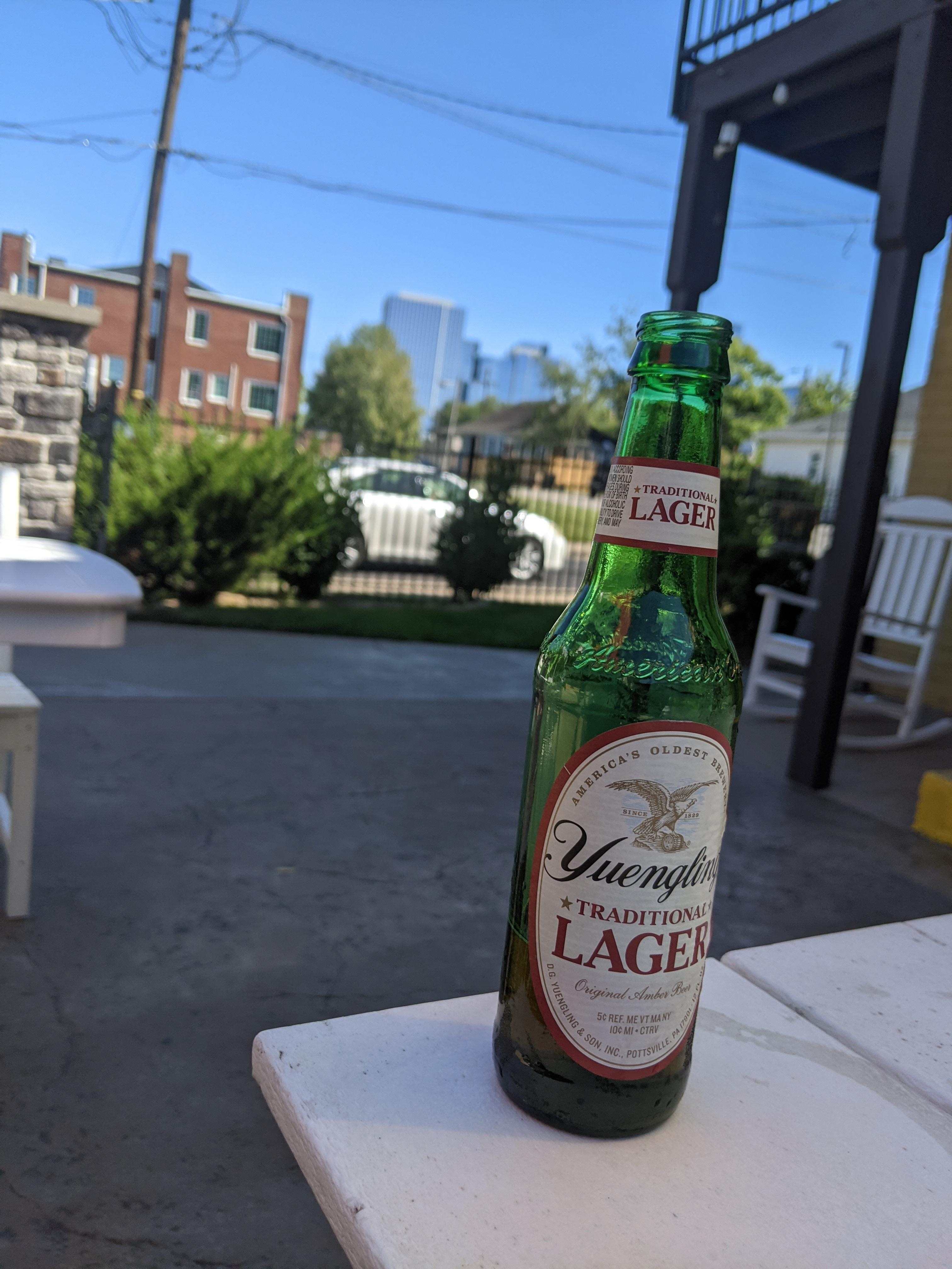 Quite beer in the court yard before everyone woke up.