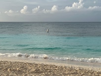 Looking out from the bar at the beach.