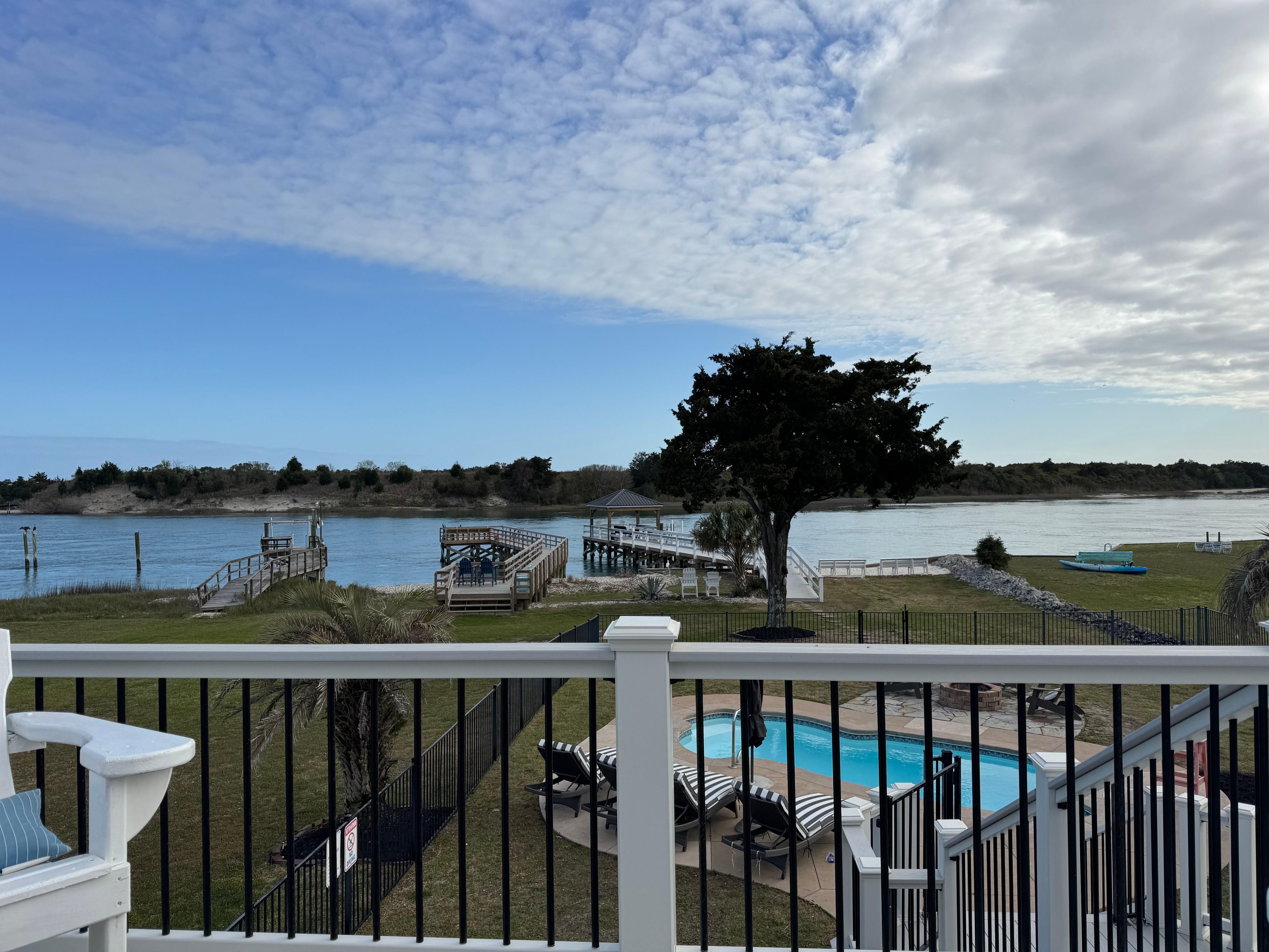 View from deck towards water