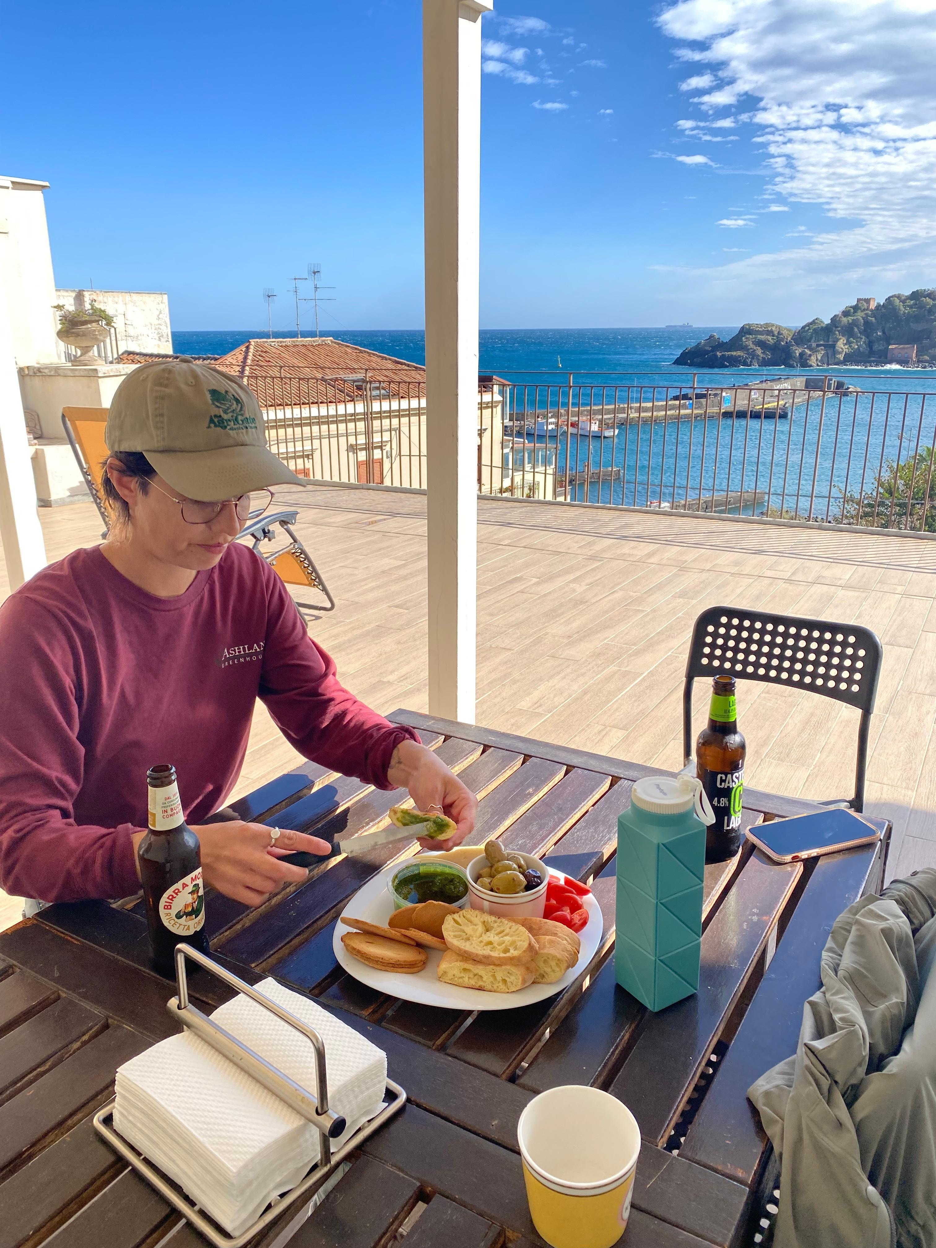 Arrival snack on the patio