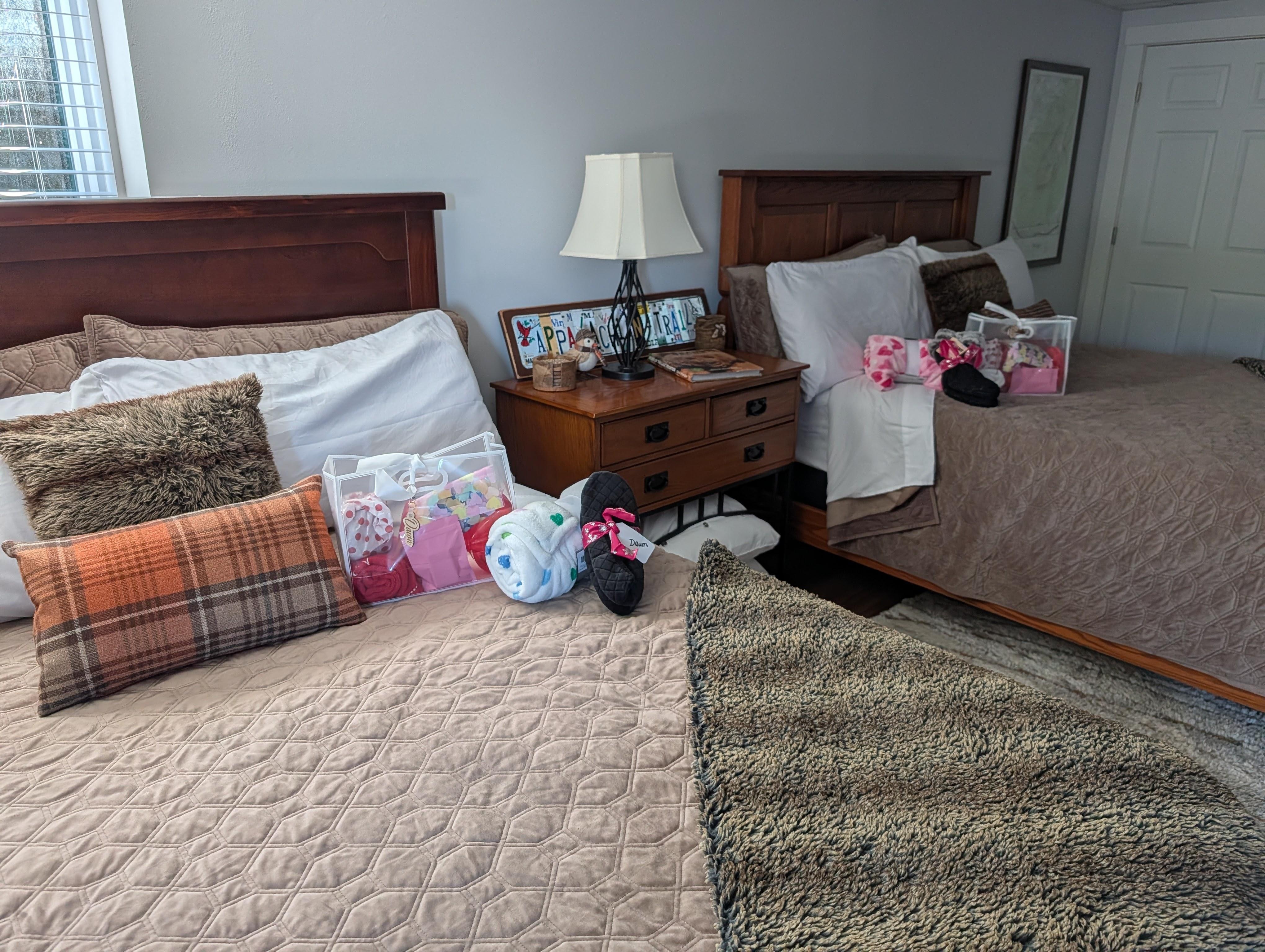 High quality linens as described.  I created Welcome Bags for my birthday guests