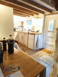 Lovely kitchen and dining room.