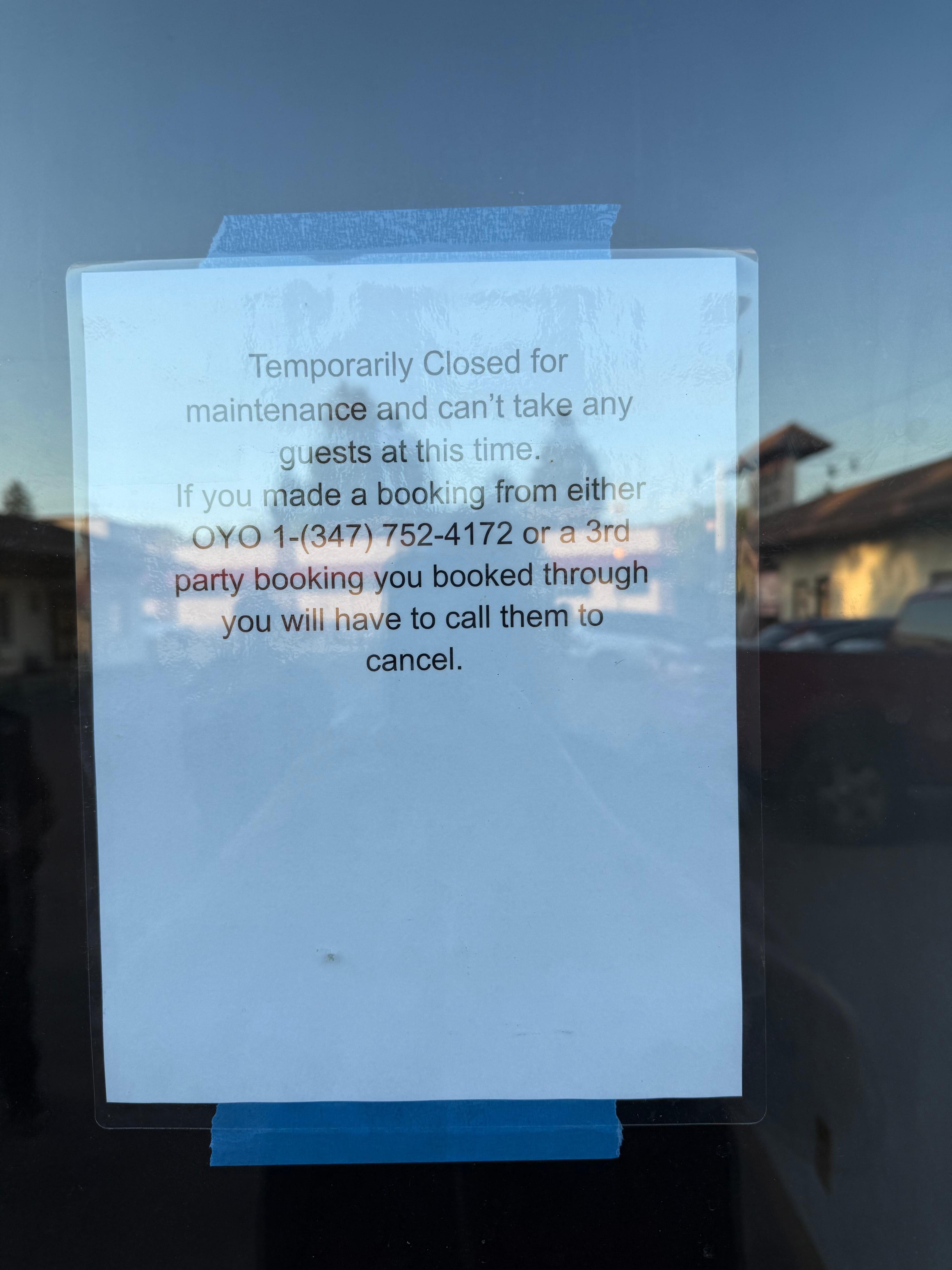 No notice. Found this on check in day. 