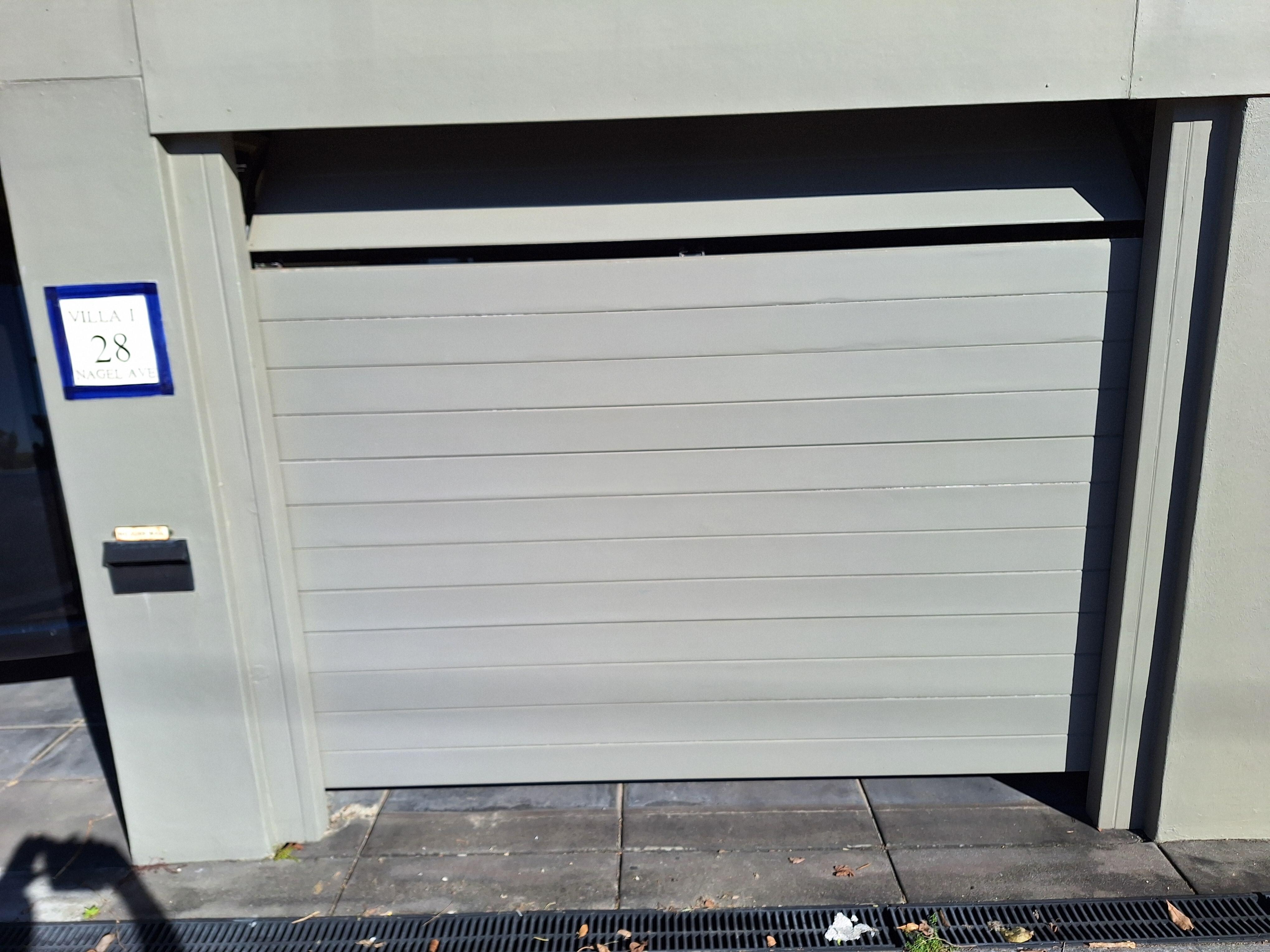 When we arrived the garage door was in poor repair. It was repaired. 