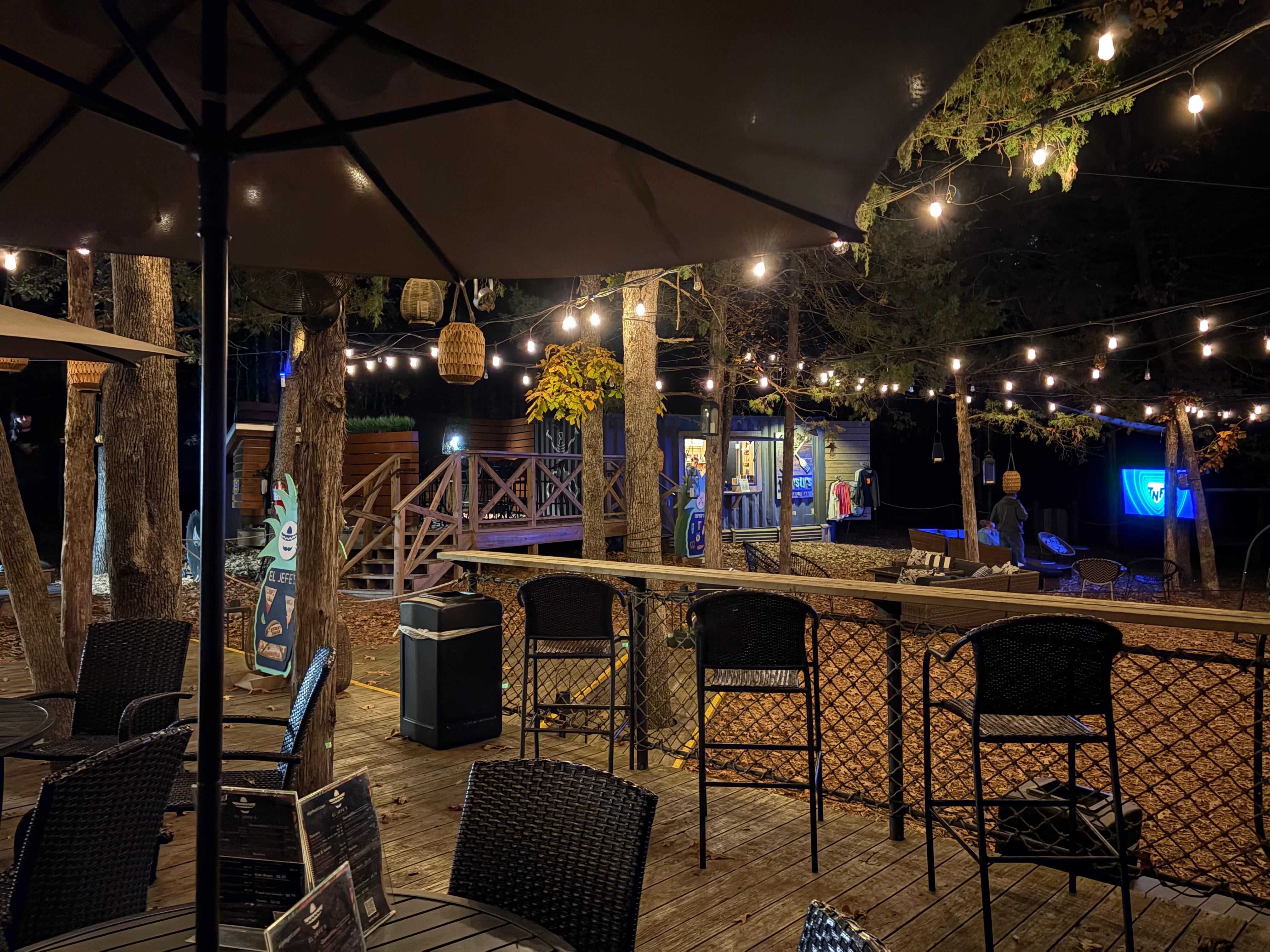 Food truck and bistro area at center of property 