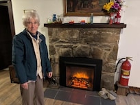 Fireplace at Rustic Retreat