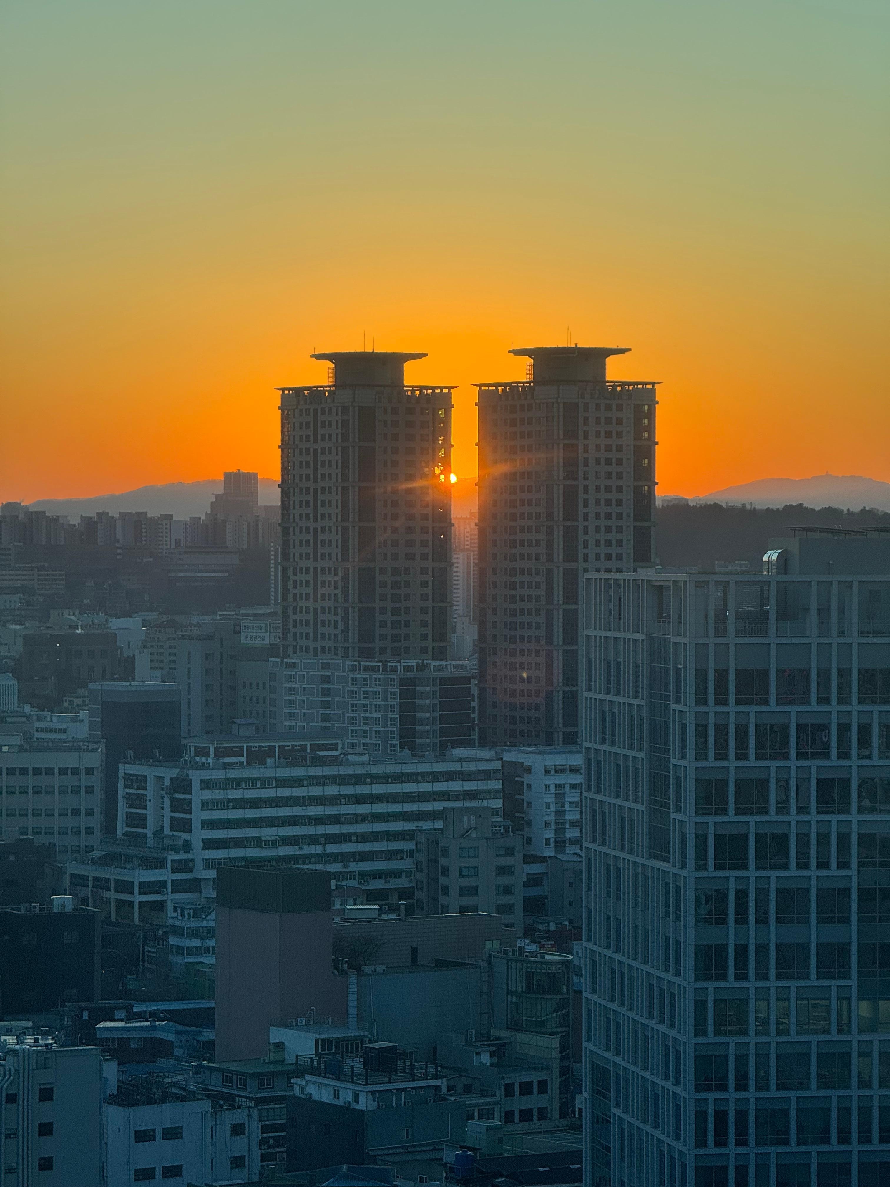 Sunrise view from the room. 