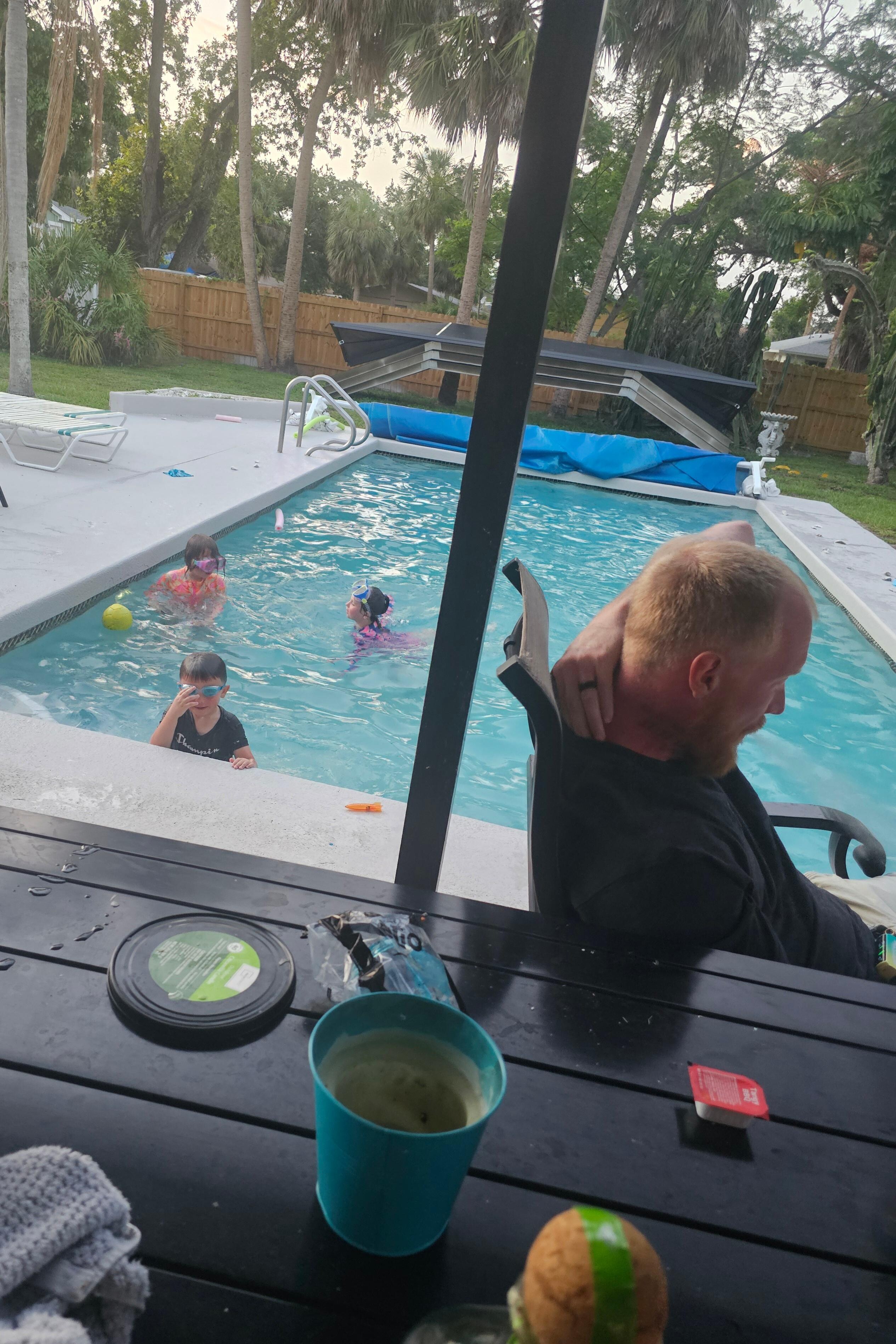 The pool and some of the patio area.
