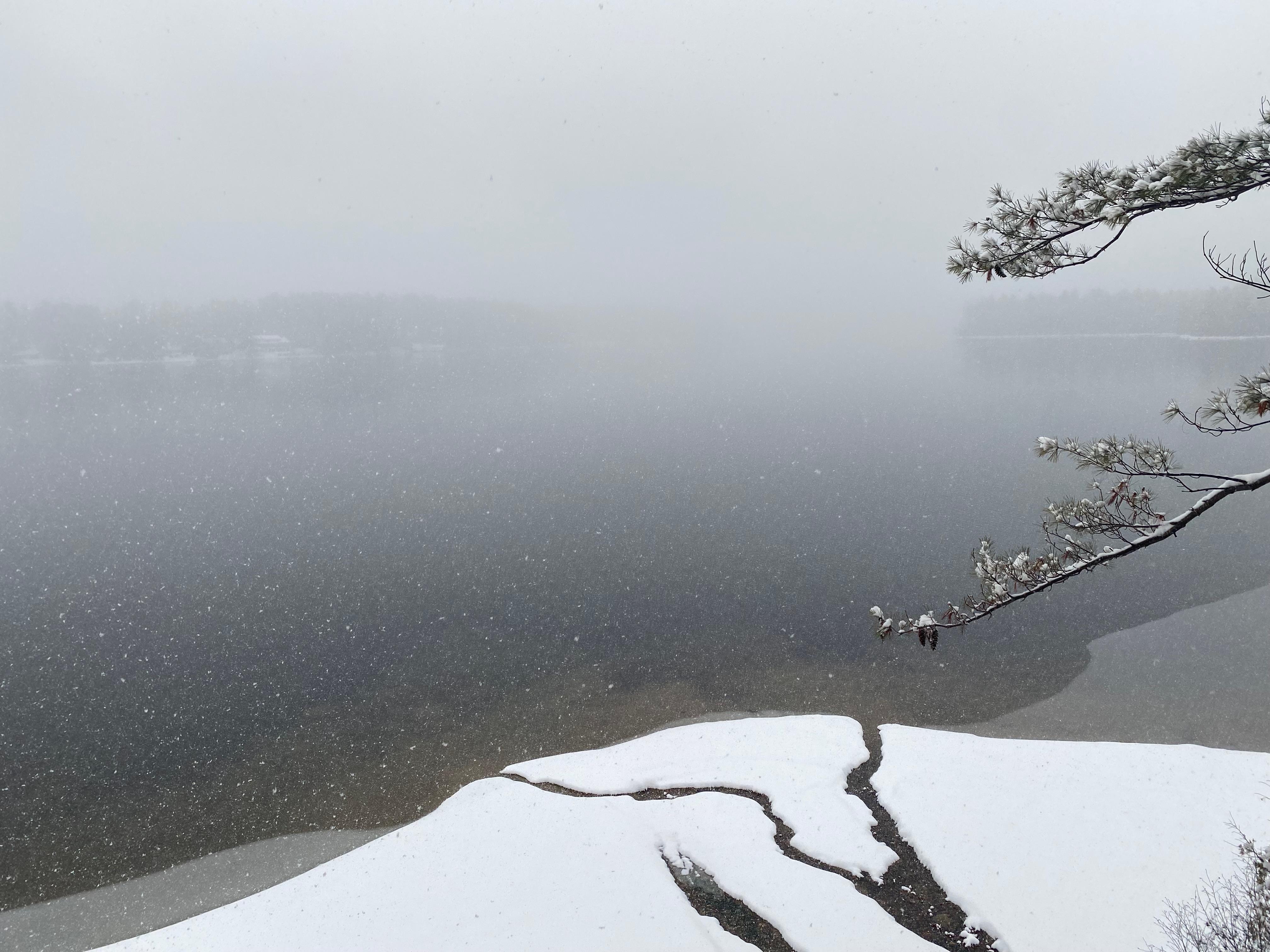 Snow over the lake