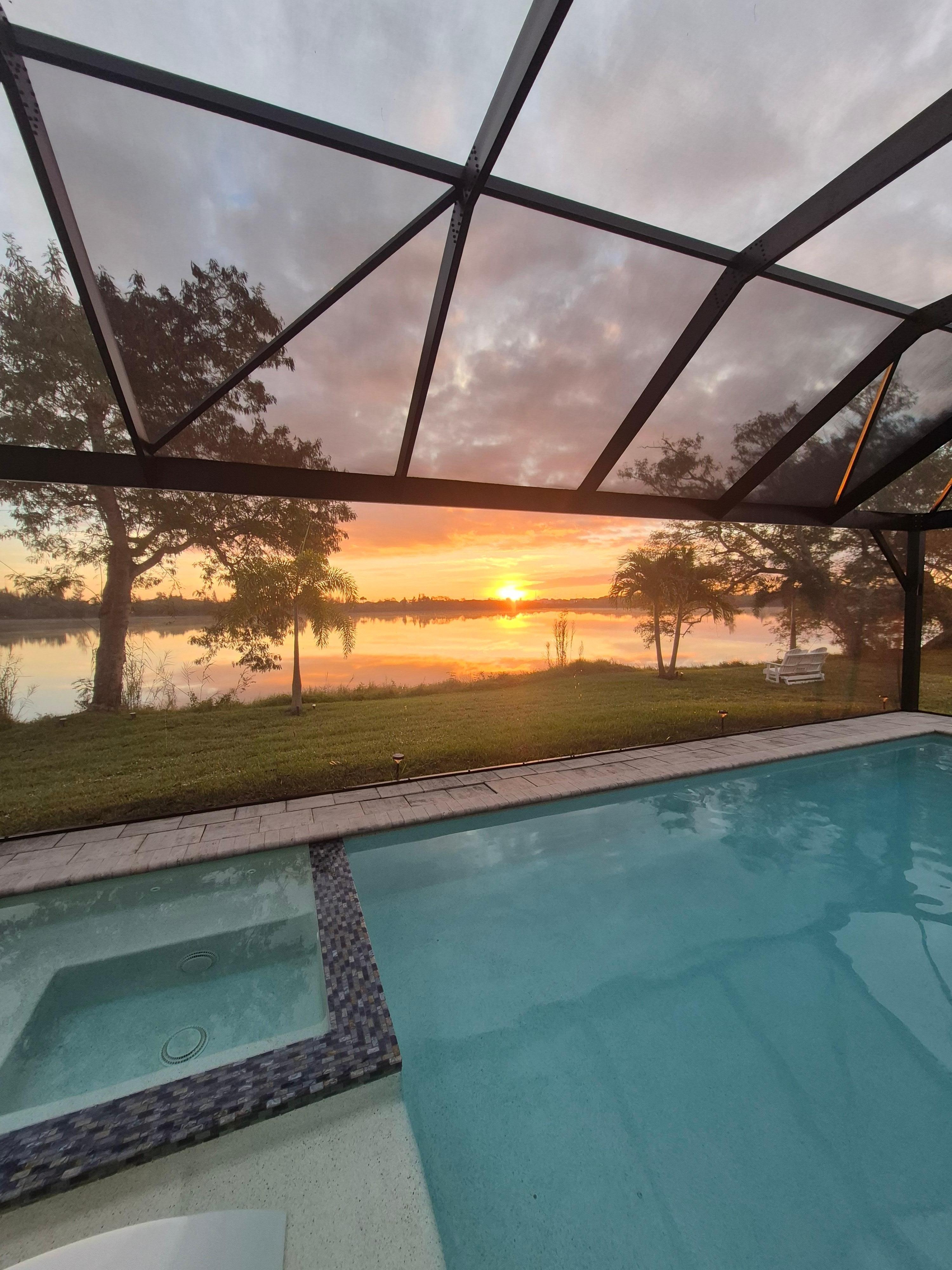 This view of the sunrise over the lake was spectacular 