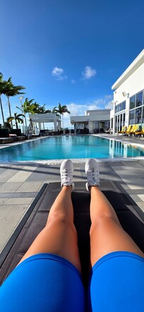 Chilling in the pool area 😎