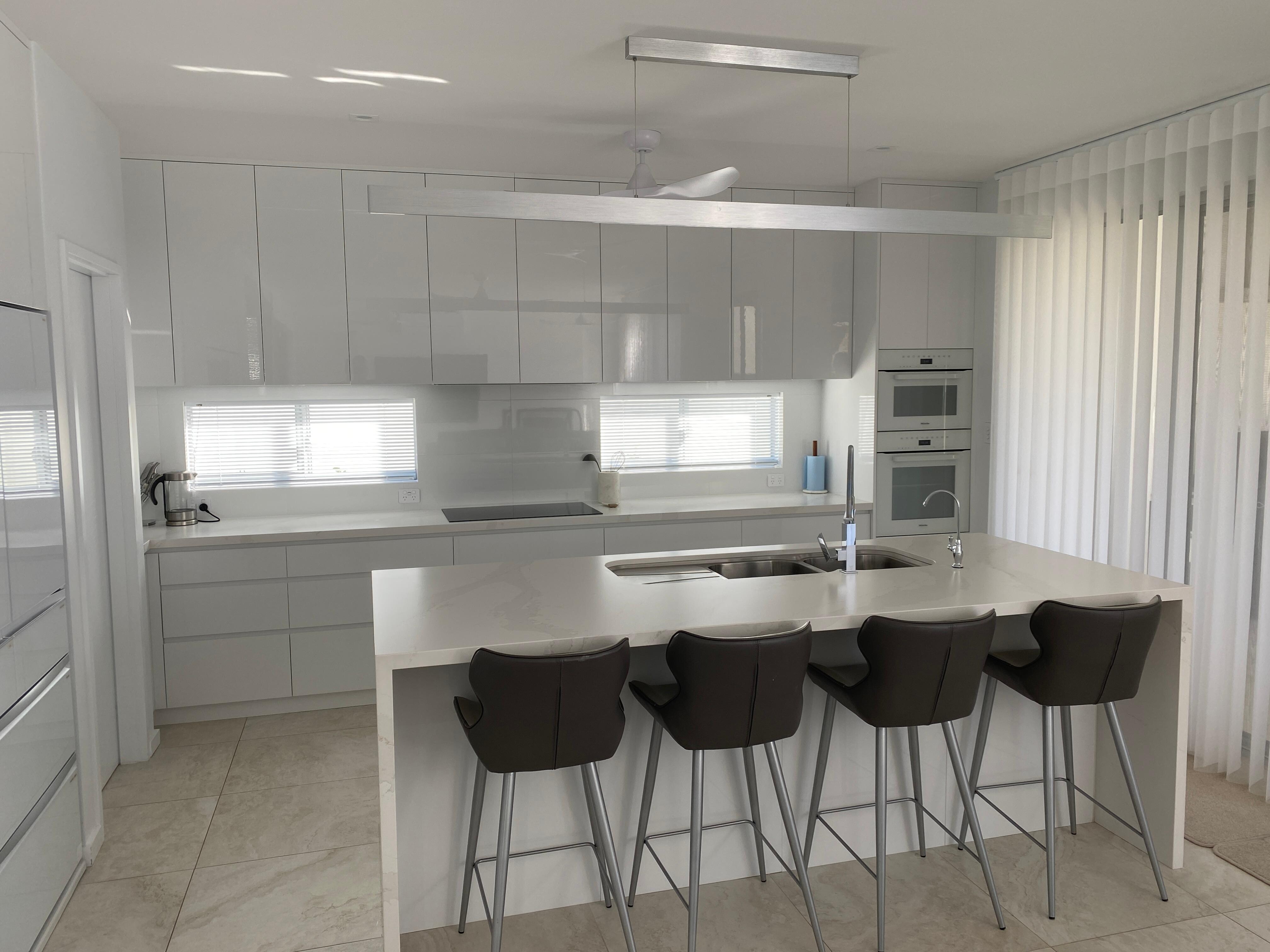 Enormous kitchen, flows onto the enclosed outdoor area. 