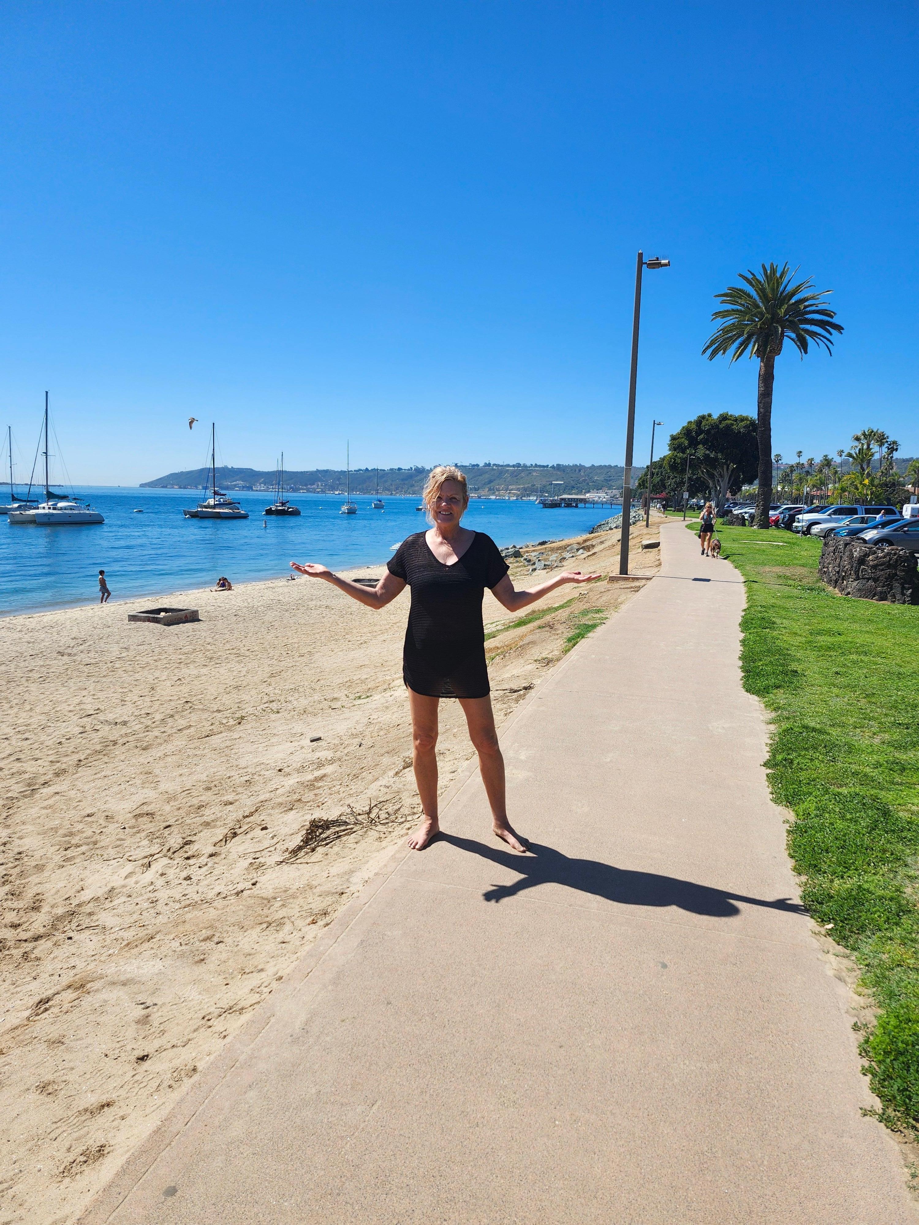 Beach across the street on bay side and walking path that goes all the way around shelter island