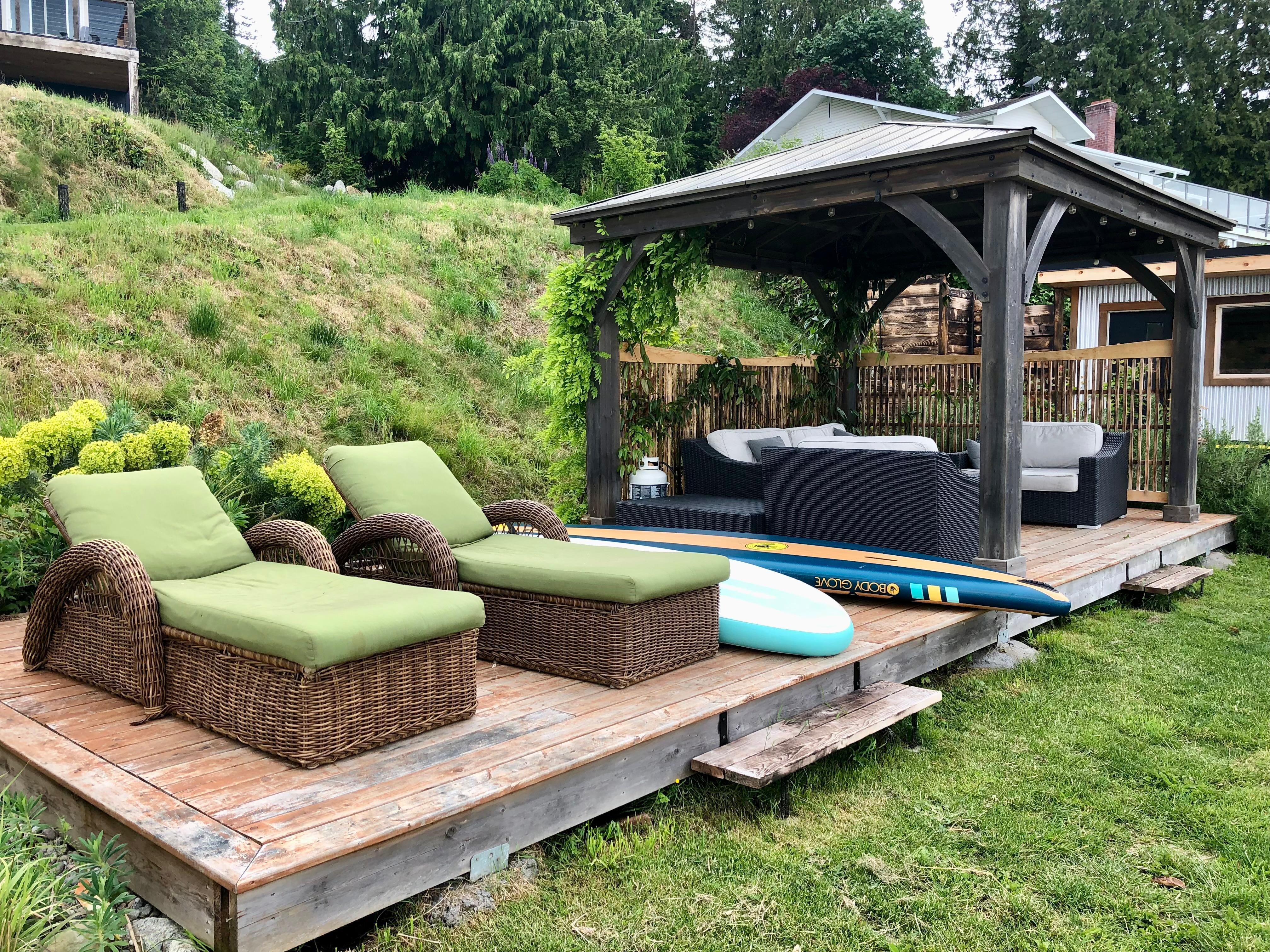 Outdoor relax area by sea