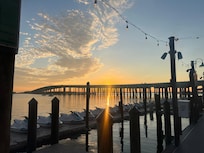 Hop skip and jump from a beautiful sunset