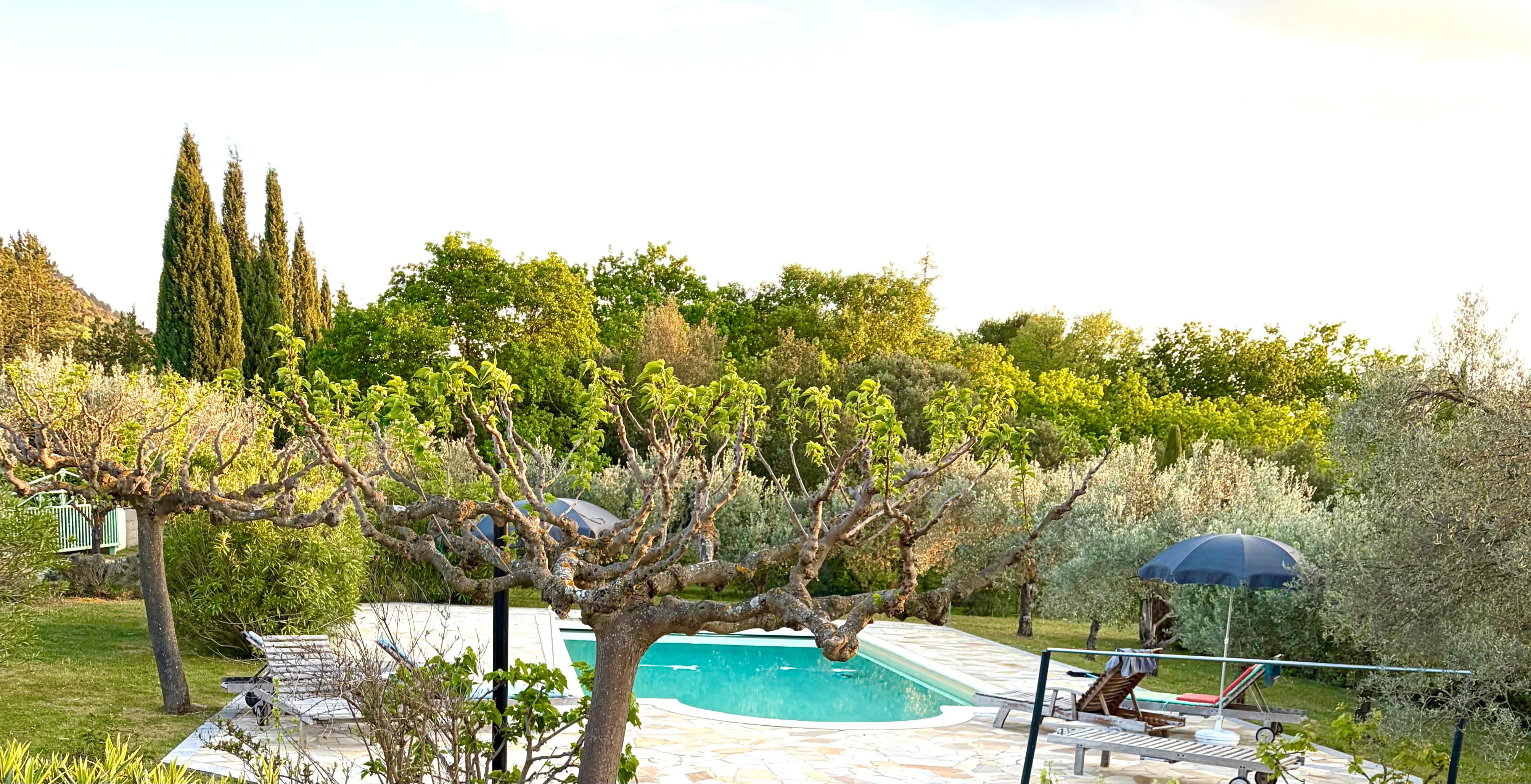 Pool area looking away from hoise