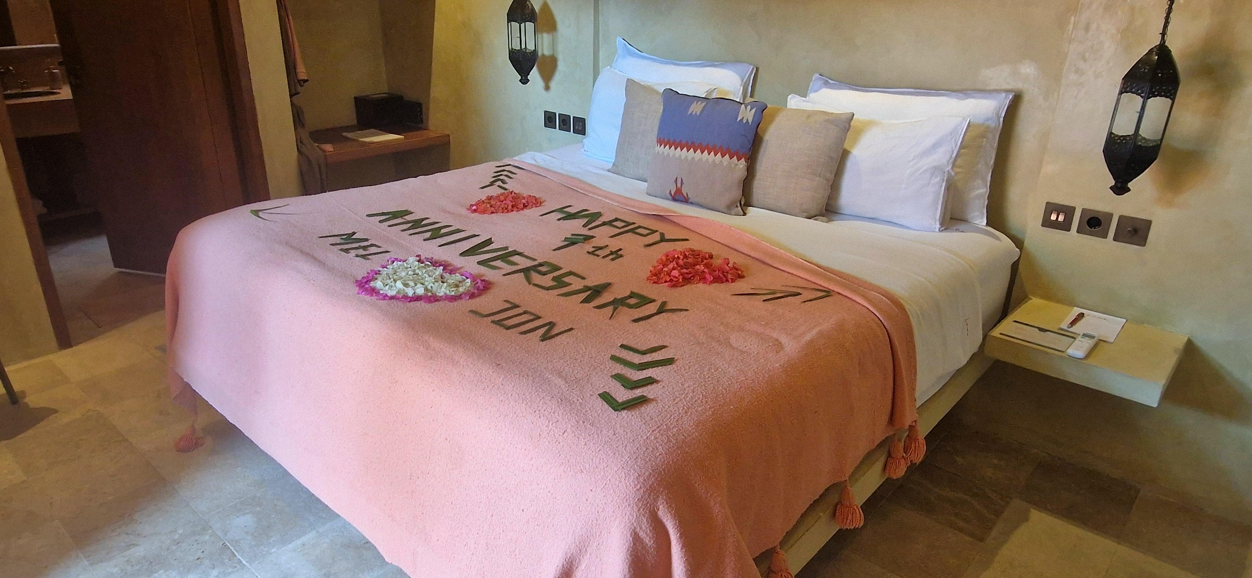 Beautiful floral arrangement upon our arrival.
