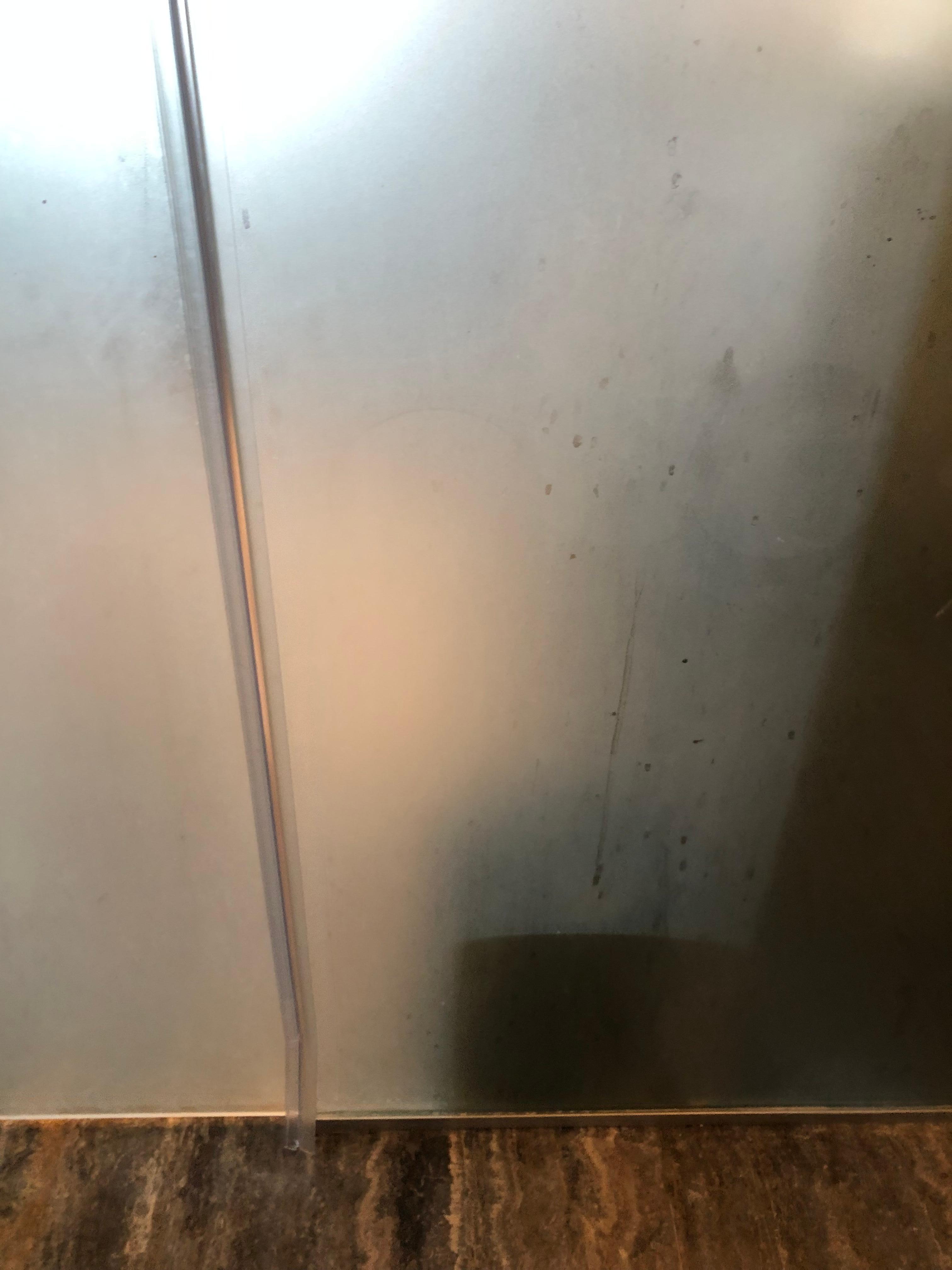 Stains in the washroom glass