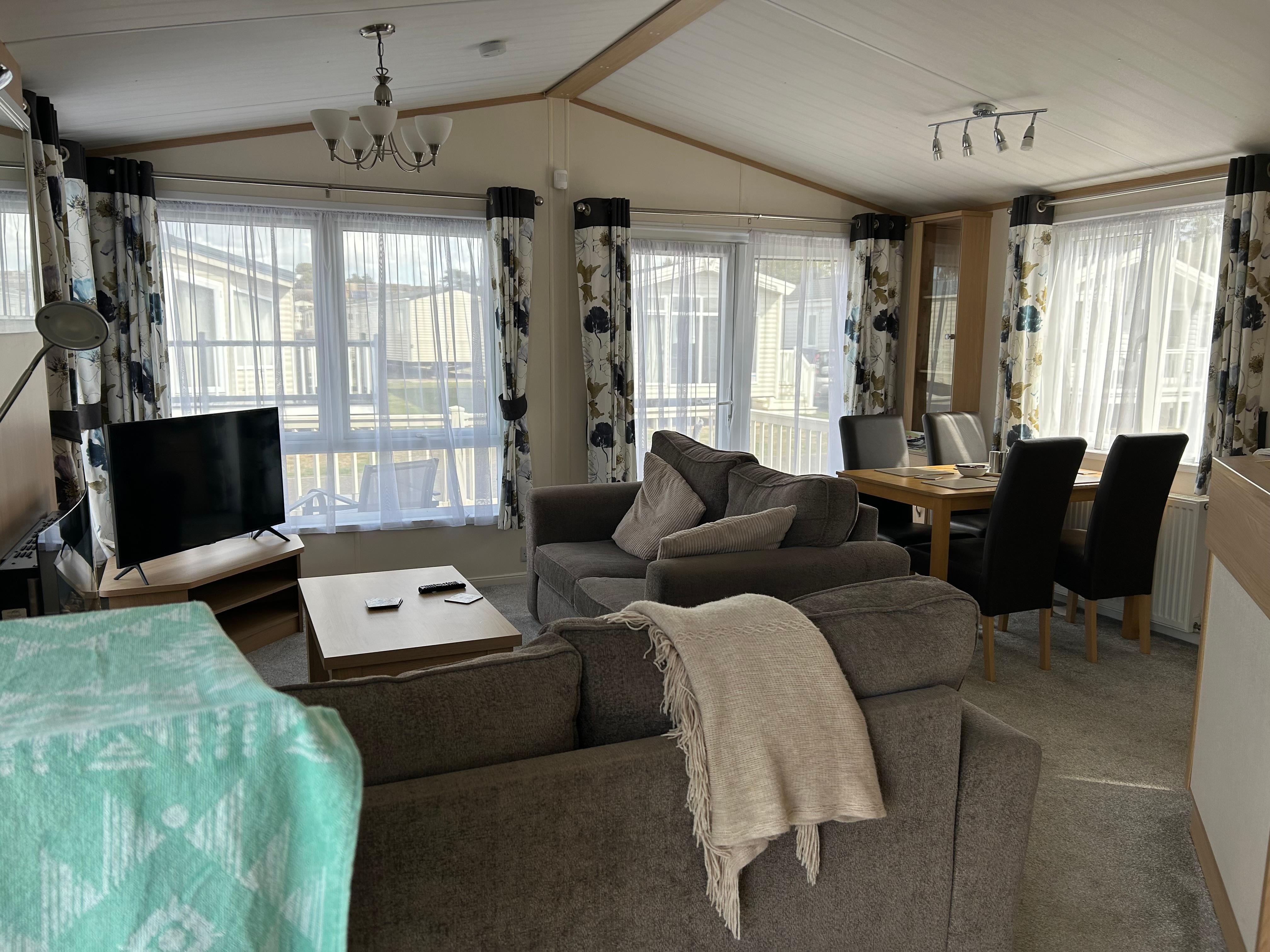 Nice verandah and parking at caravan with bin location nearby