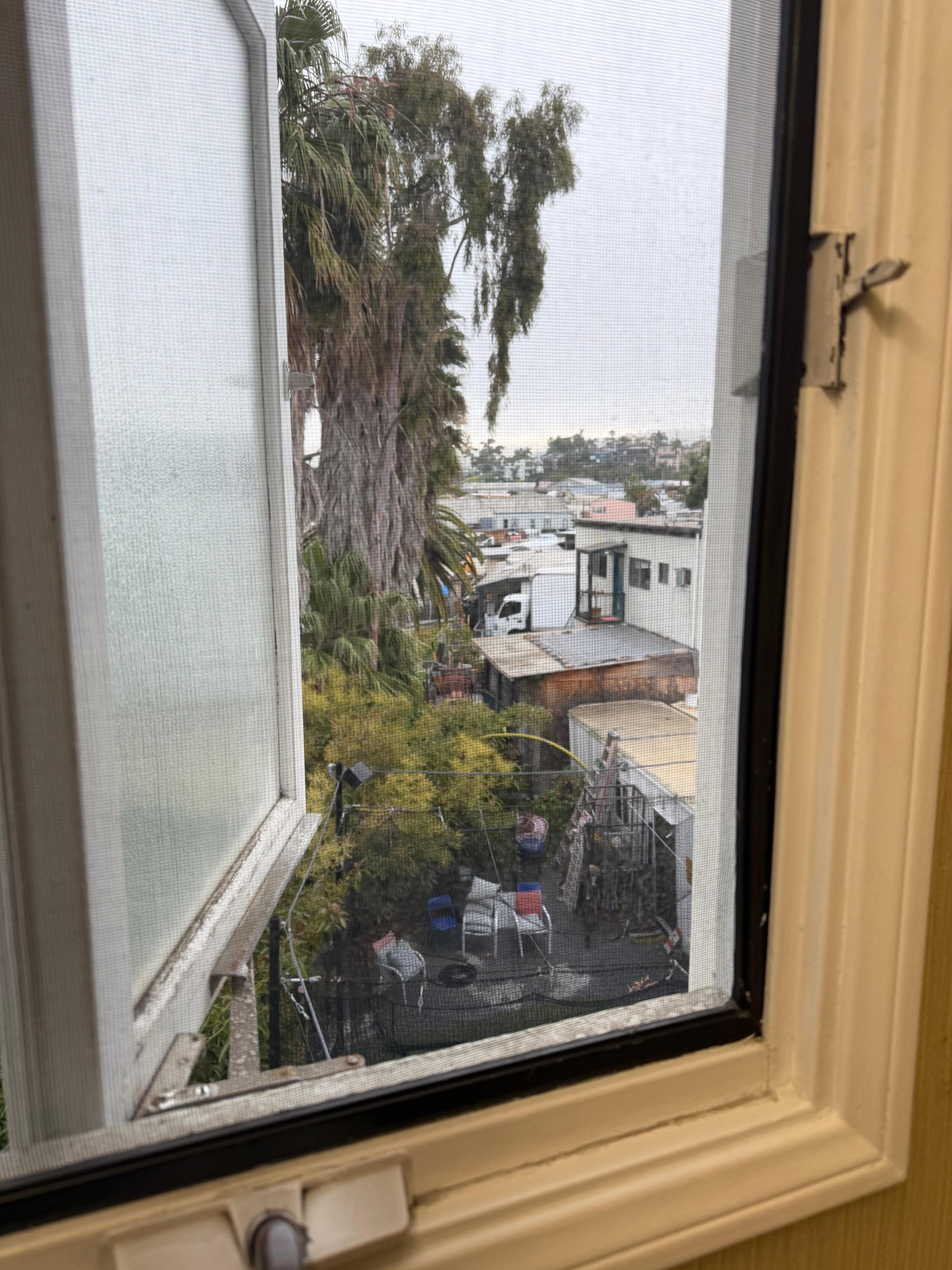 The only view I had was out the bathroom window and this is the neighbor hood it’s in. 