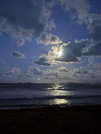Full moon over the ocean