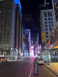 The view south from outside the front Lobby. Times Square just steps away.