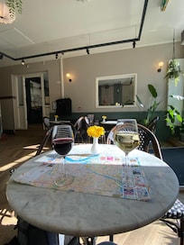 Enjoyed a couple of courtesy drinks… nice gesture. Staff were very helpful and polite. They worked hard!