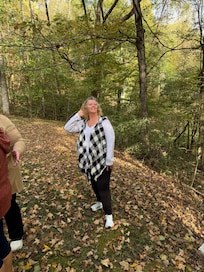 Me in the driveway leading up to the cabin