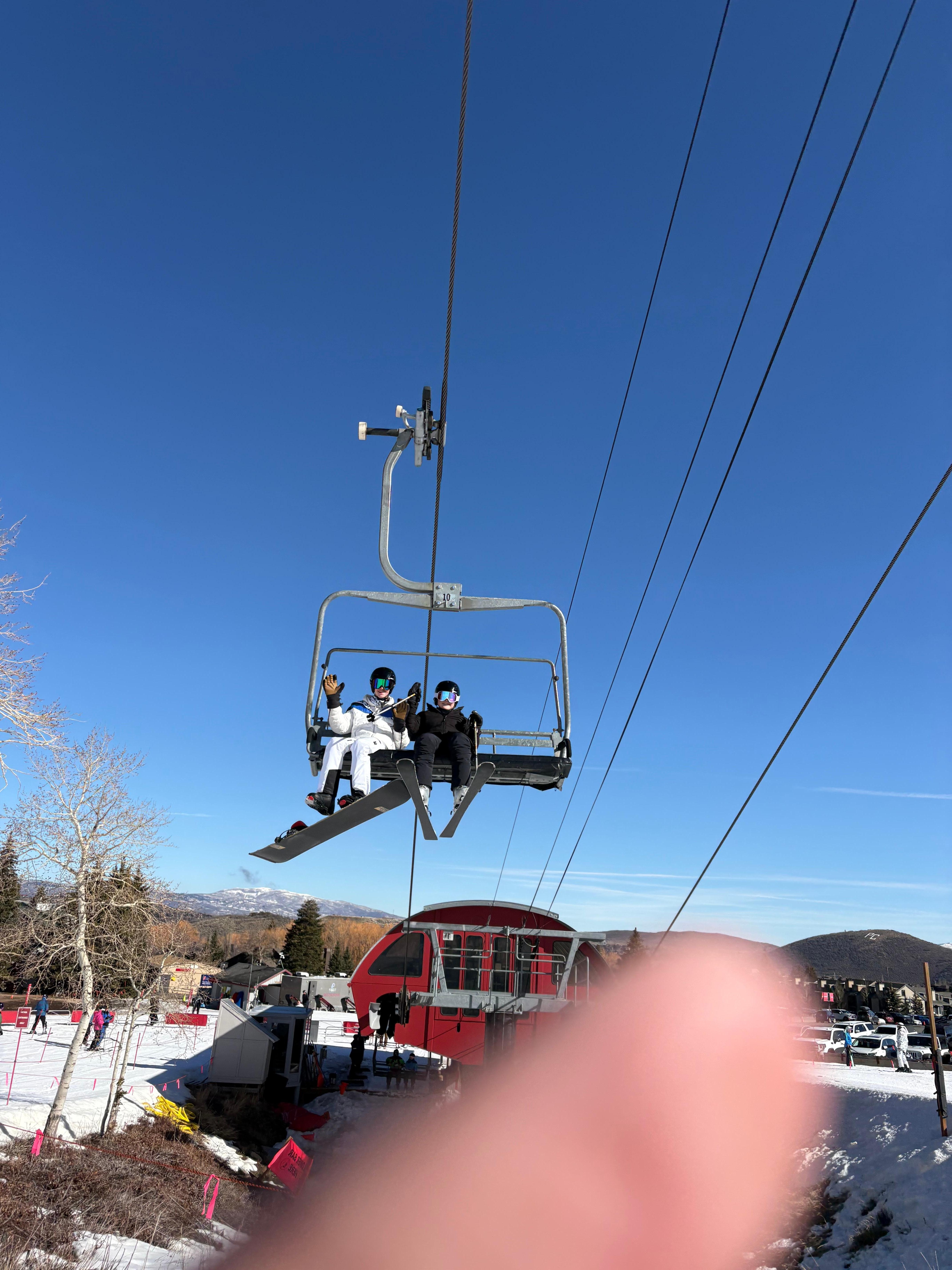 City ski lift very close