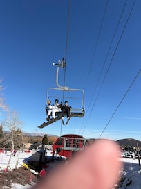 City ski lift very close