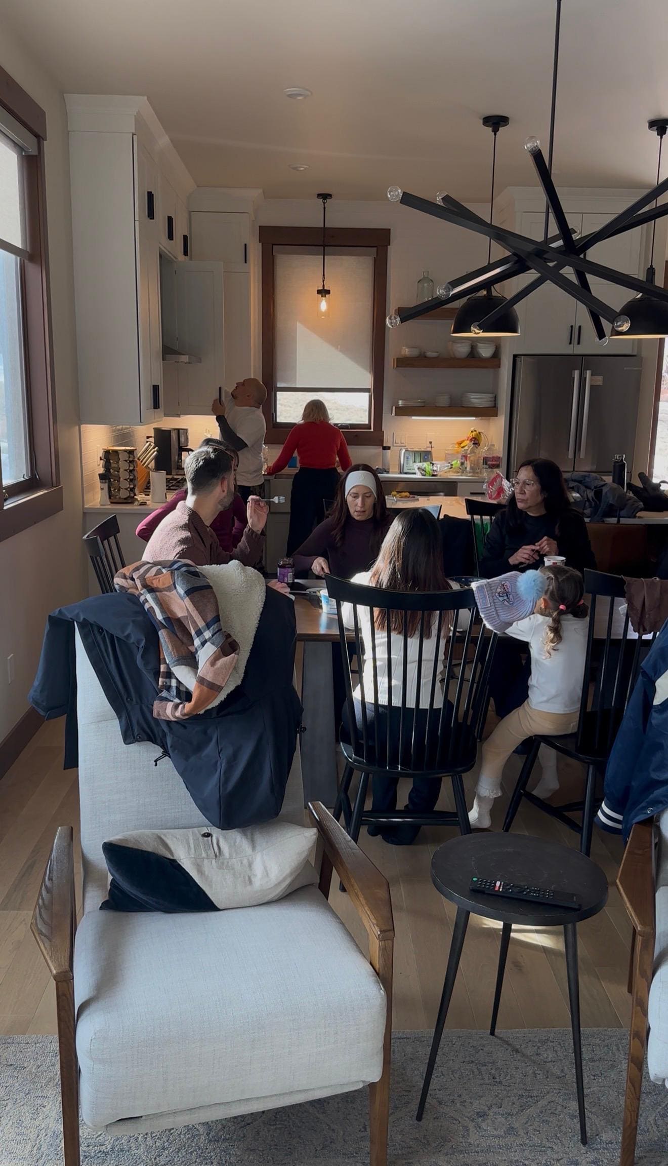 View from the living room to the kitchen