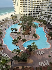 Daytime beach view from balcony