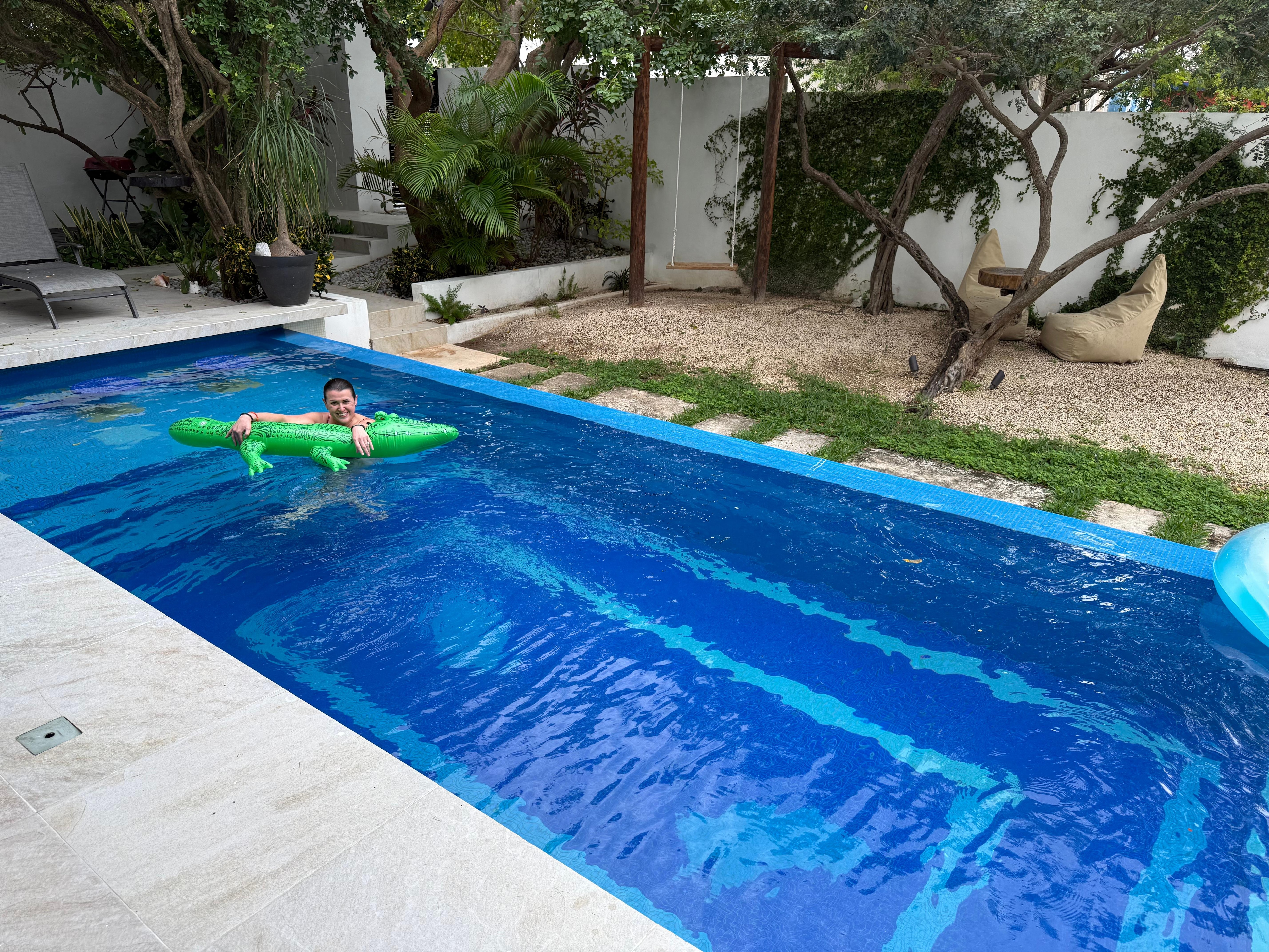 Fun in the pool. 