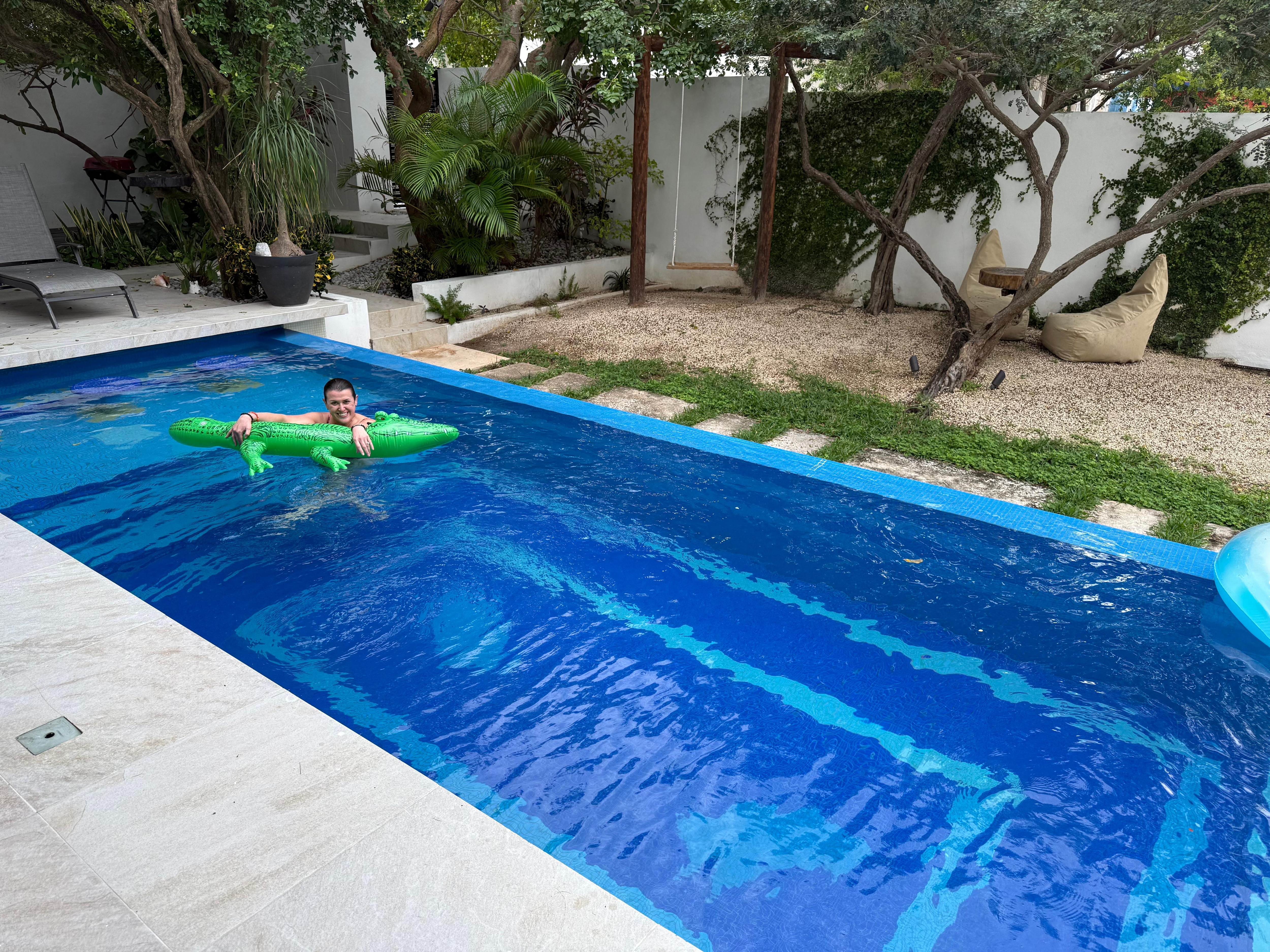 Fun in the pool. 