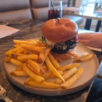 Burger and chips