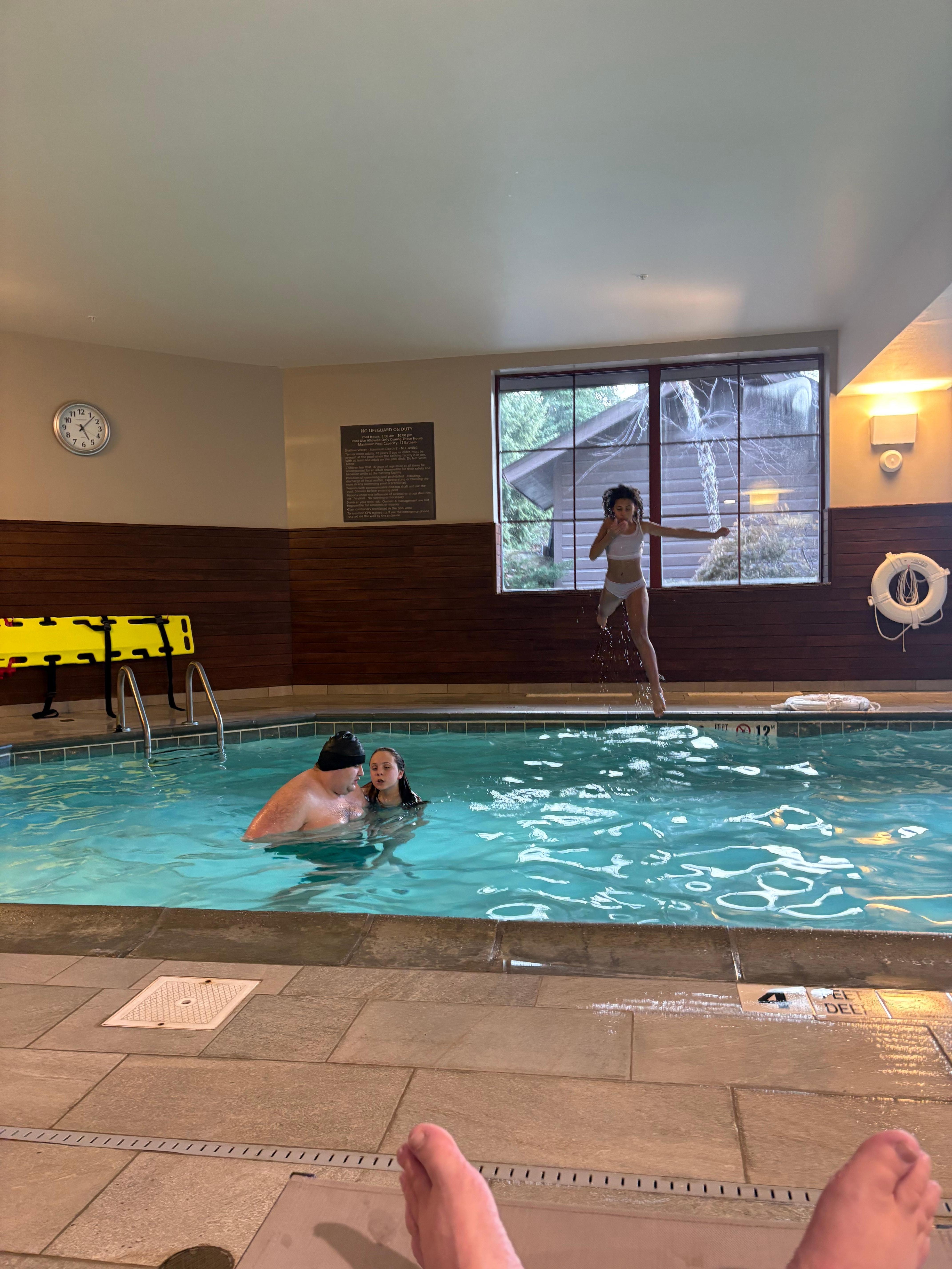 We stayed the weekend due to the Can-Am special hockey tournament.My son’s best friend played it was amazing.