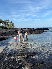 Tide pooling across the street.