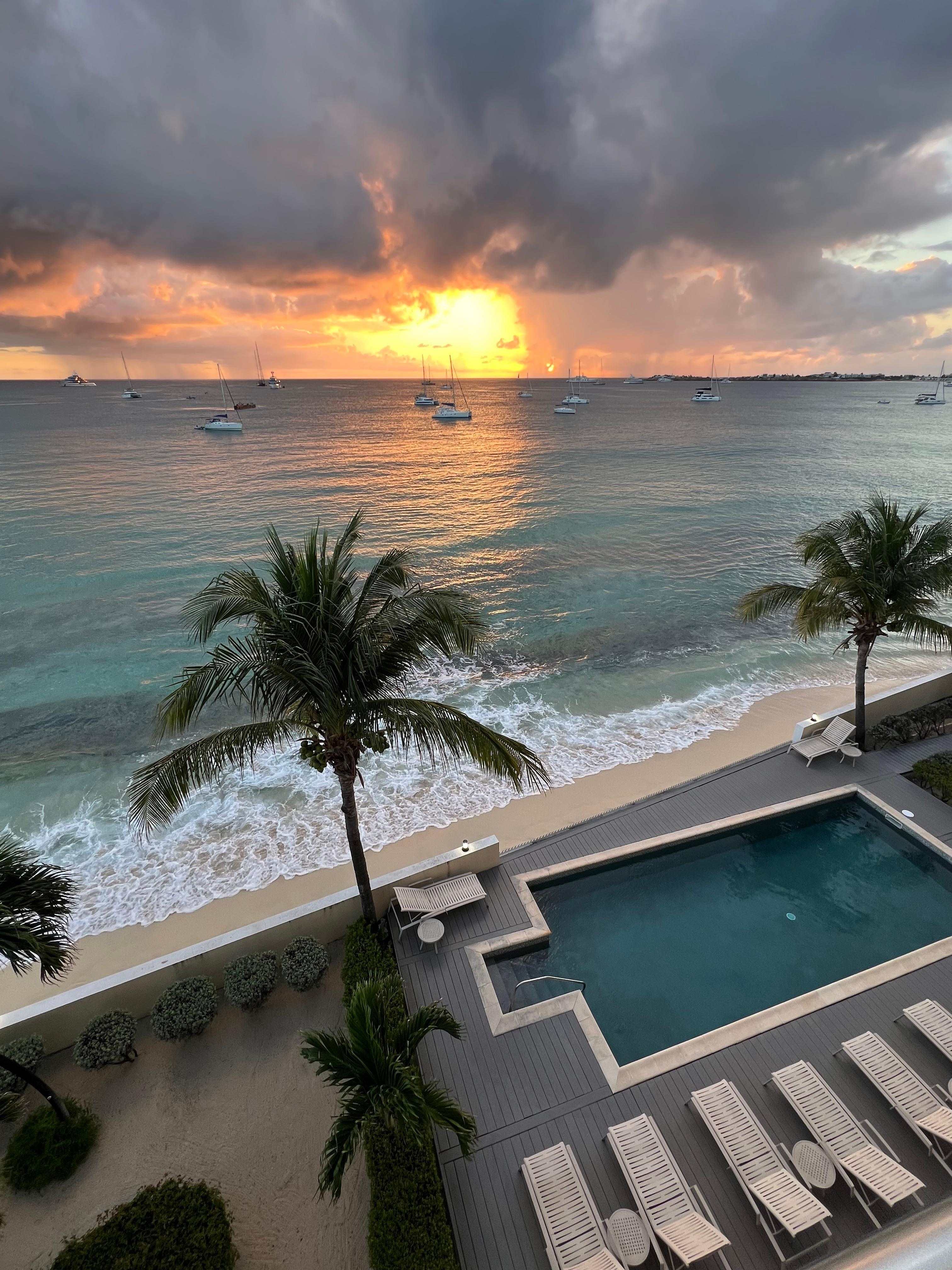 Glorious sunsets every night - with views like this, who needs to go out . . .