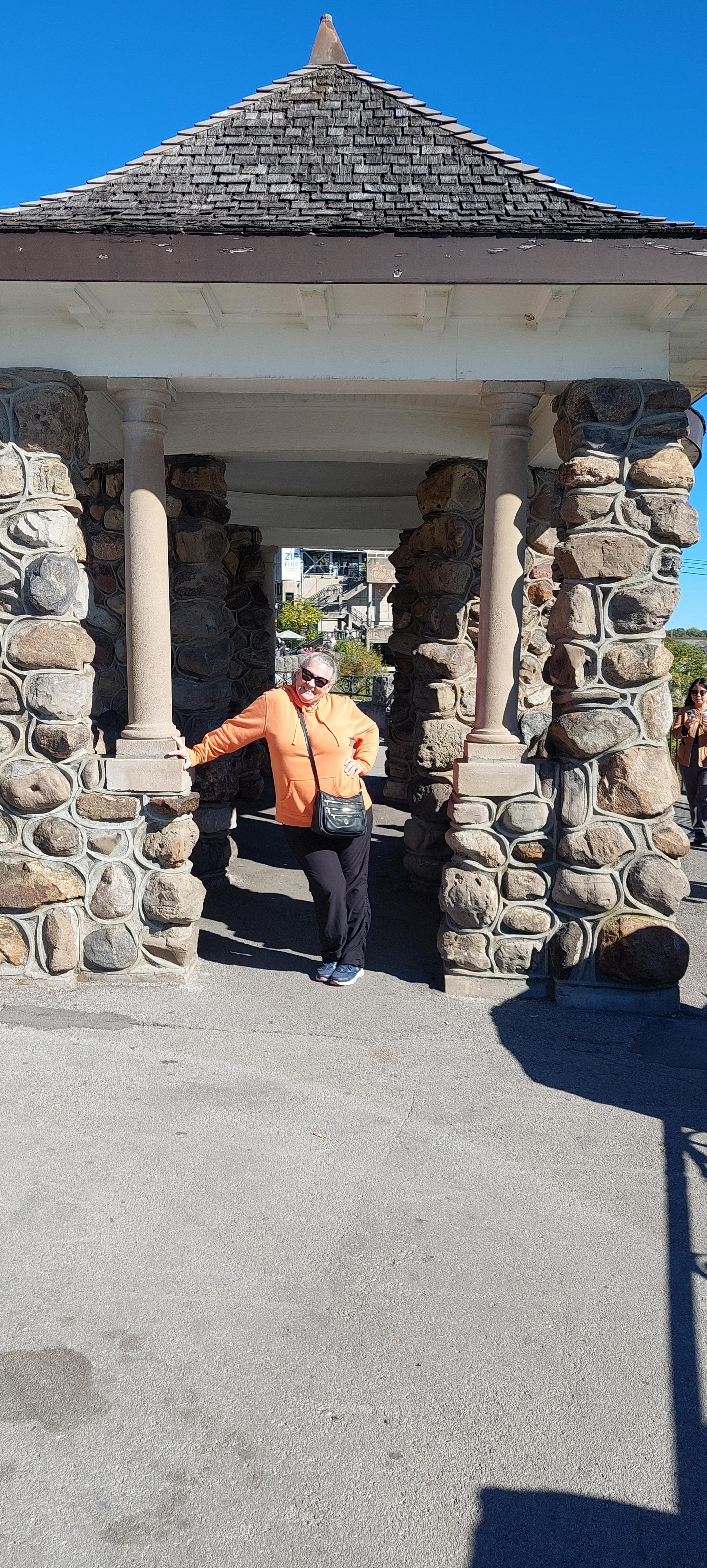 On our walk to the falls, having a little fun