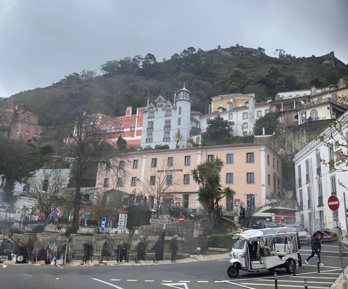 View of the hotel from the street level 