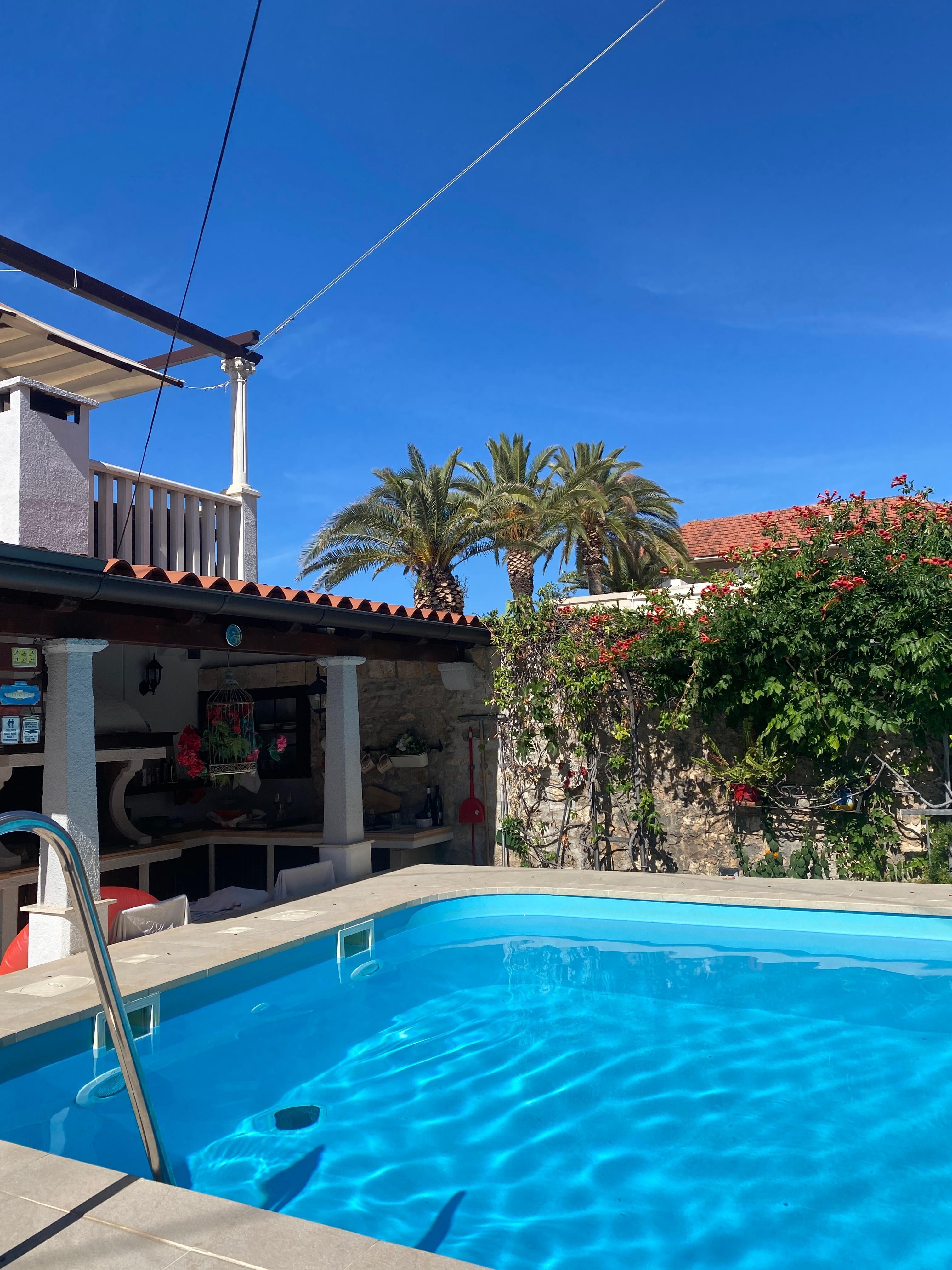 This is the private pool and outdoor kitchen area