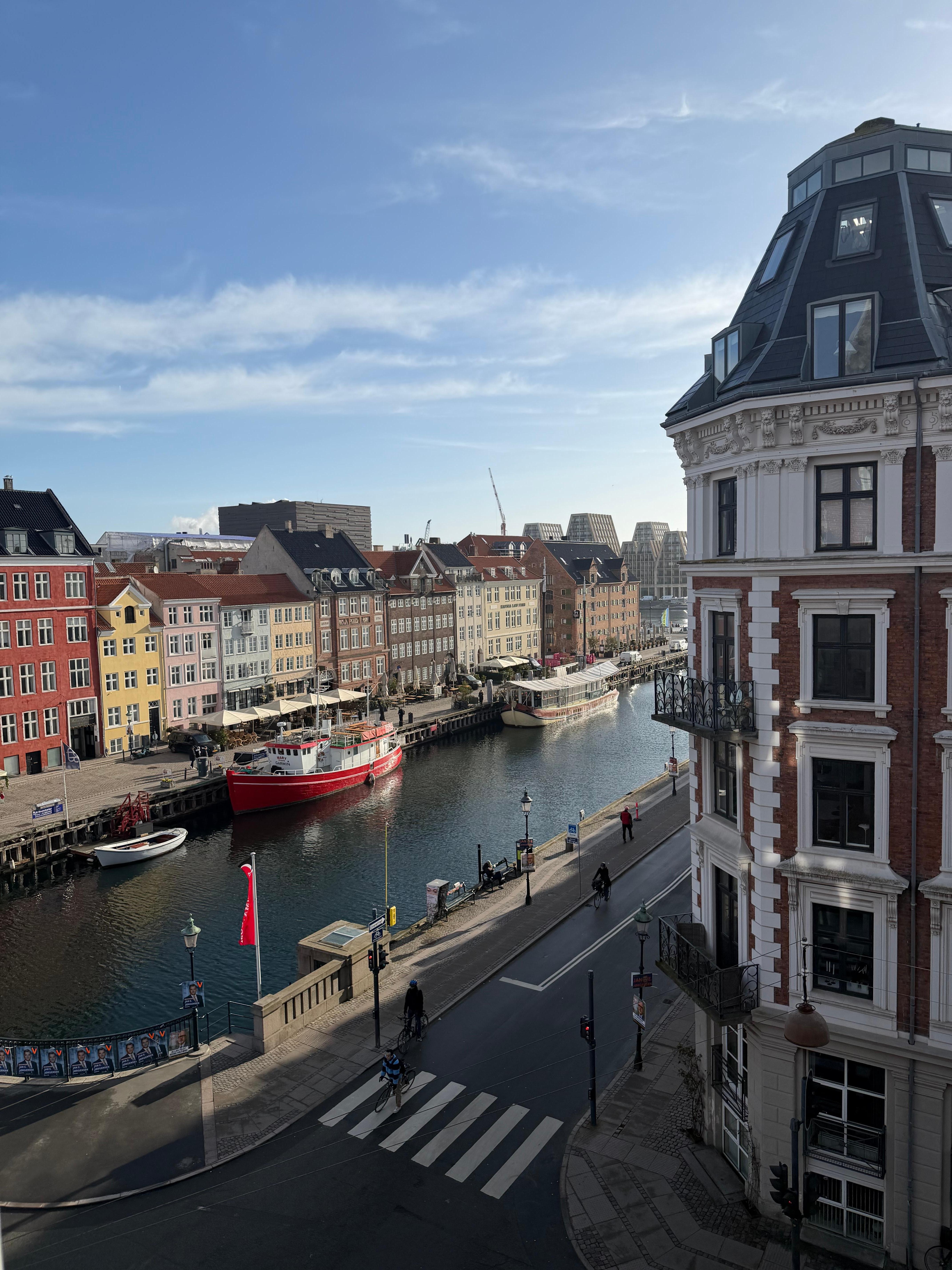 View from the room looking down on Holbergsgade