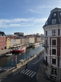 View from the room looking down on Holbergsgade