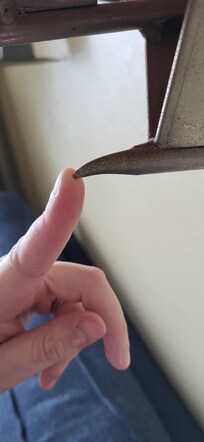 Sharp artwork that hurt me when sitting on the couch
