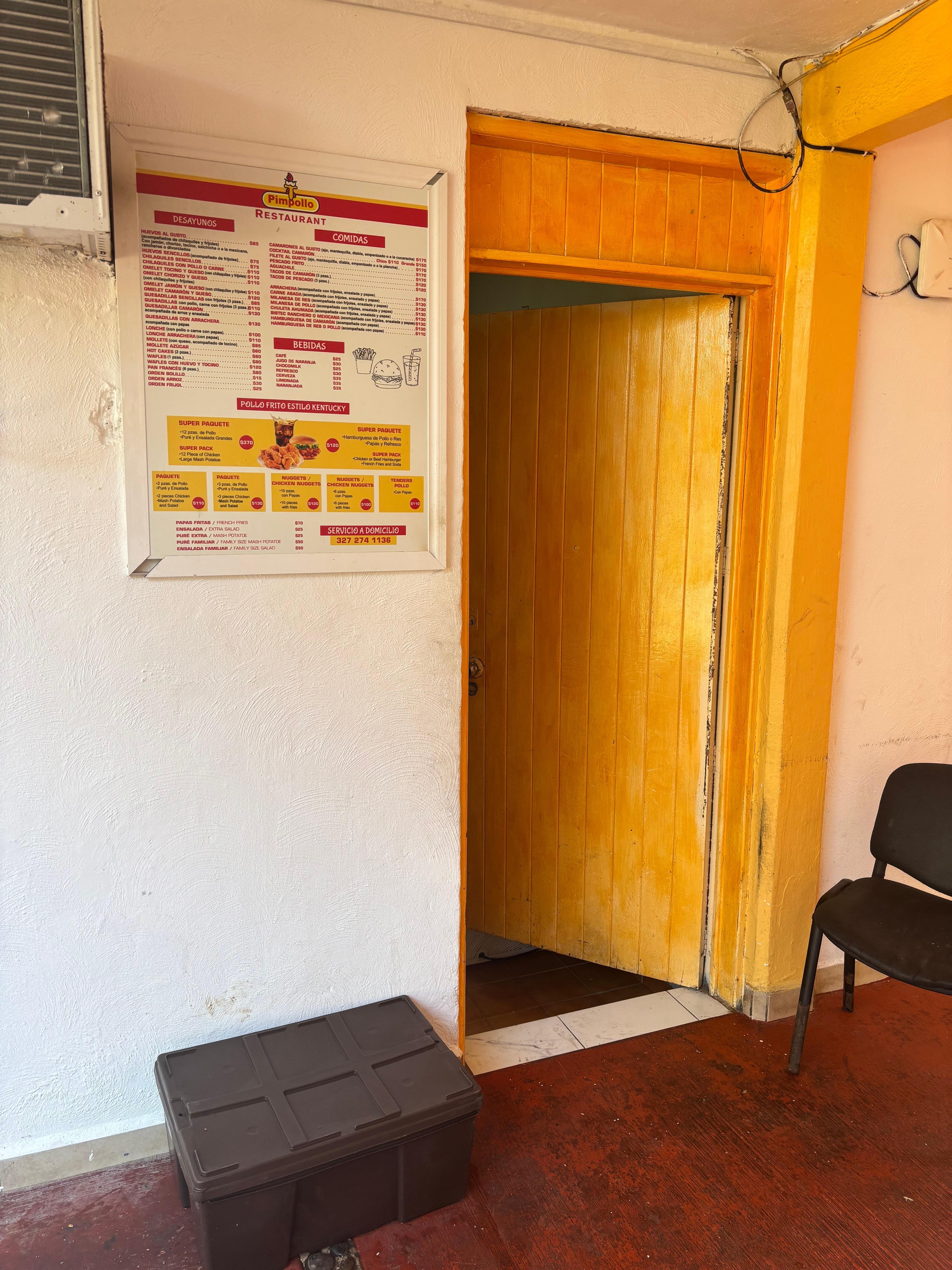 The yellow door, menu beside!