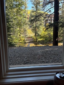 View from main room and from the bedroom.