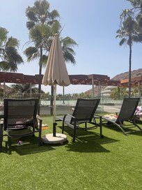 Sunbathing in the quiet area