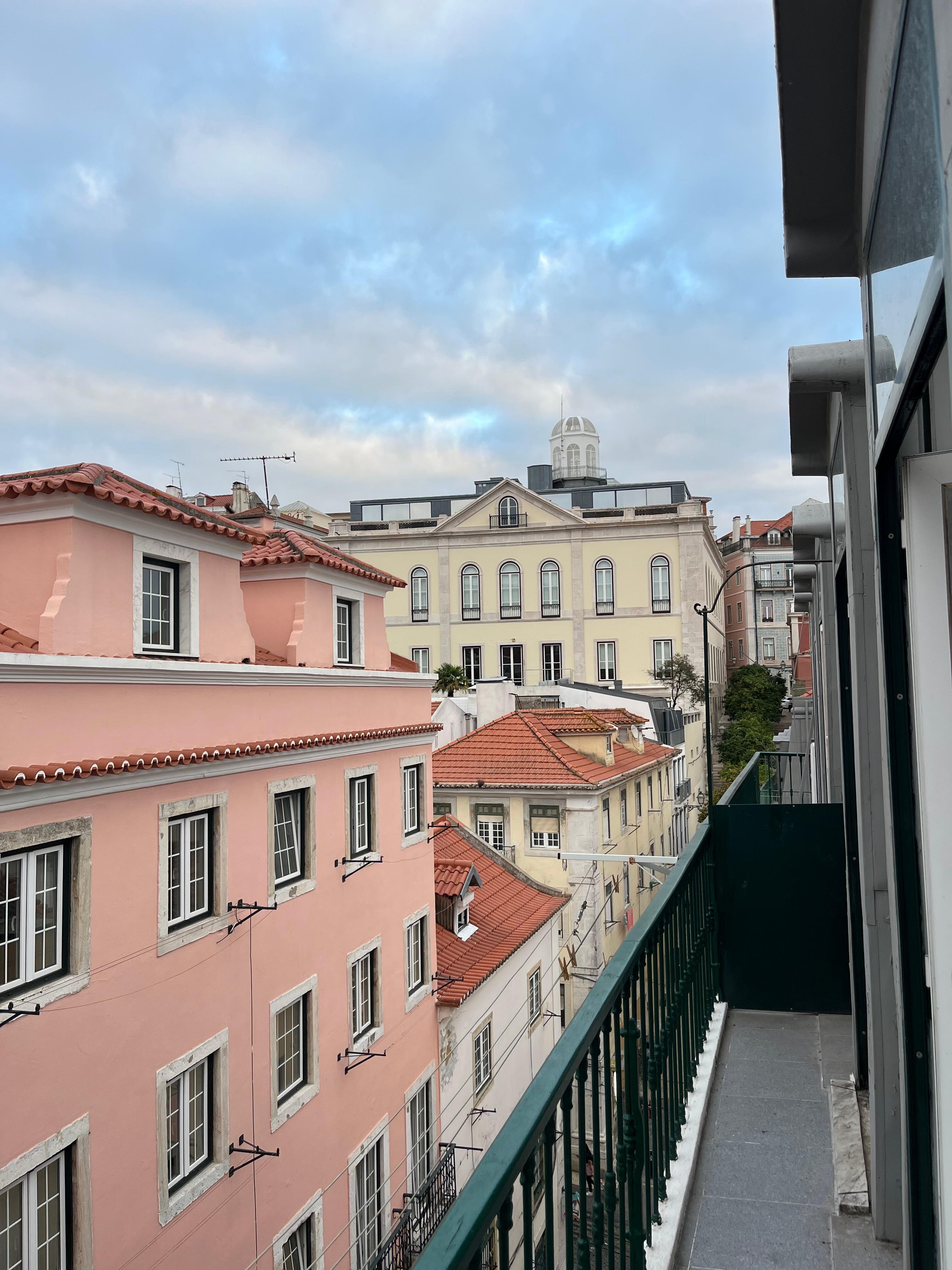 View from the living room out to the street 