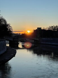 Sunrise on the Ponte Sisto bridge