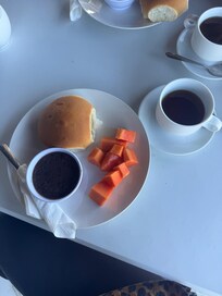 Free breakfast (we made it vegan, they usually give you eggs too!)